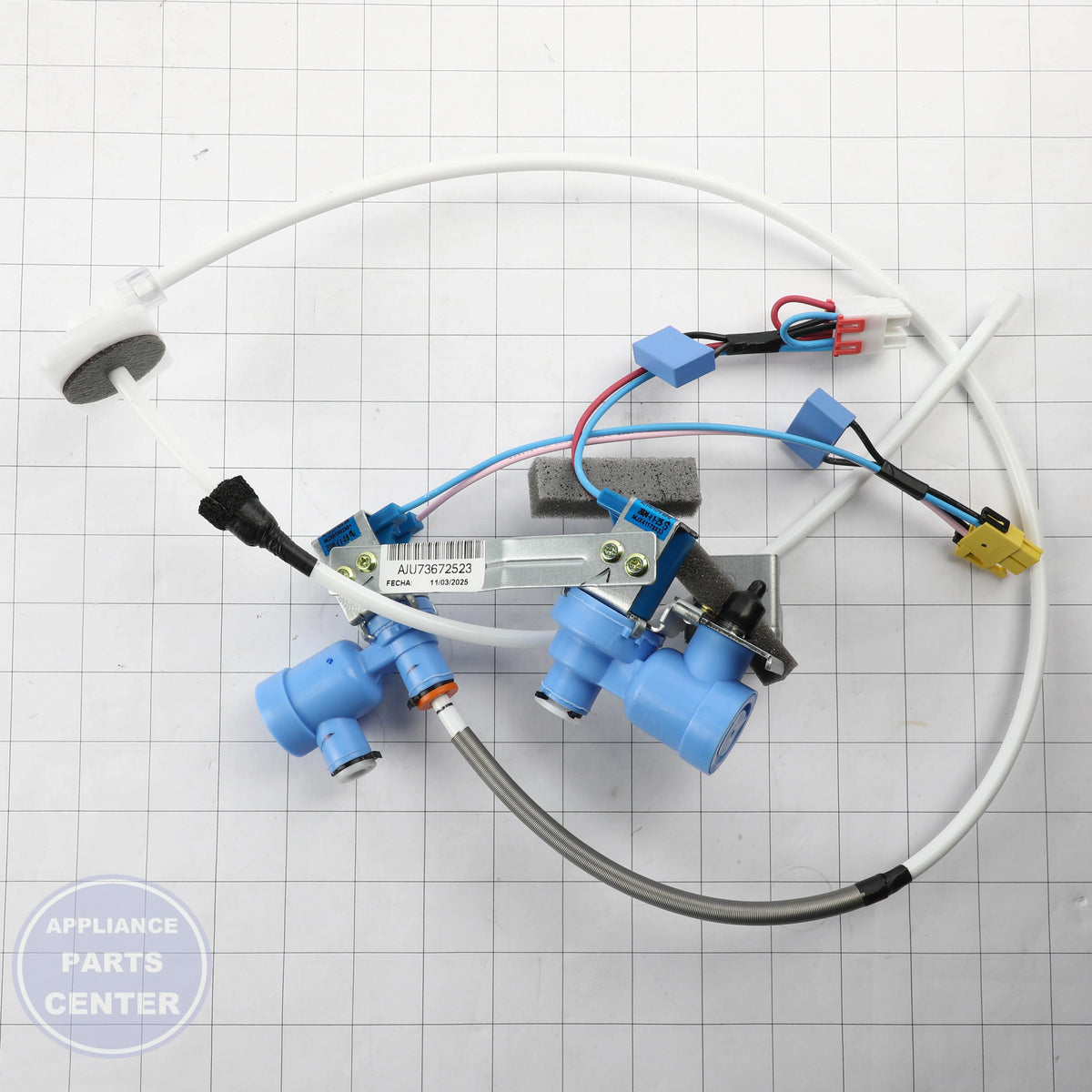 VALVE ASSEMBLY,WATER AJU73672523 - Side view with Valve & Float design specs