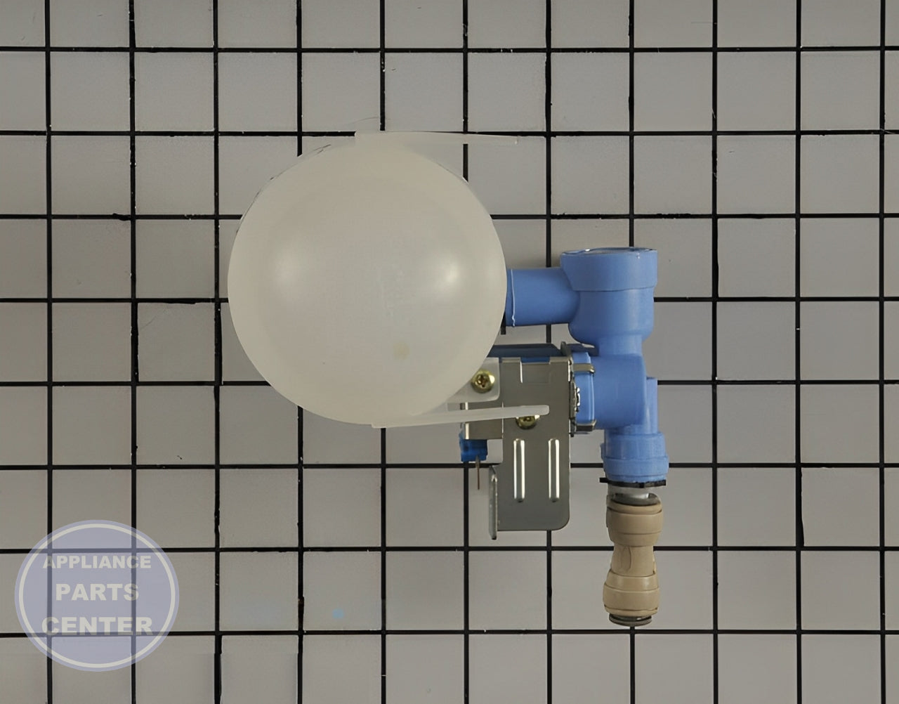 LG REFRIGERATOR WATER INLET VALVE ASSEMBLY AJU74532703 - Side view with precise measurements
