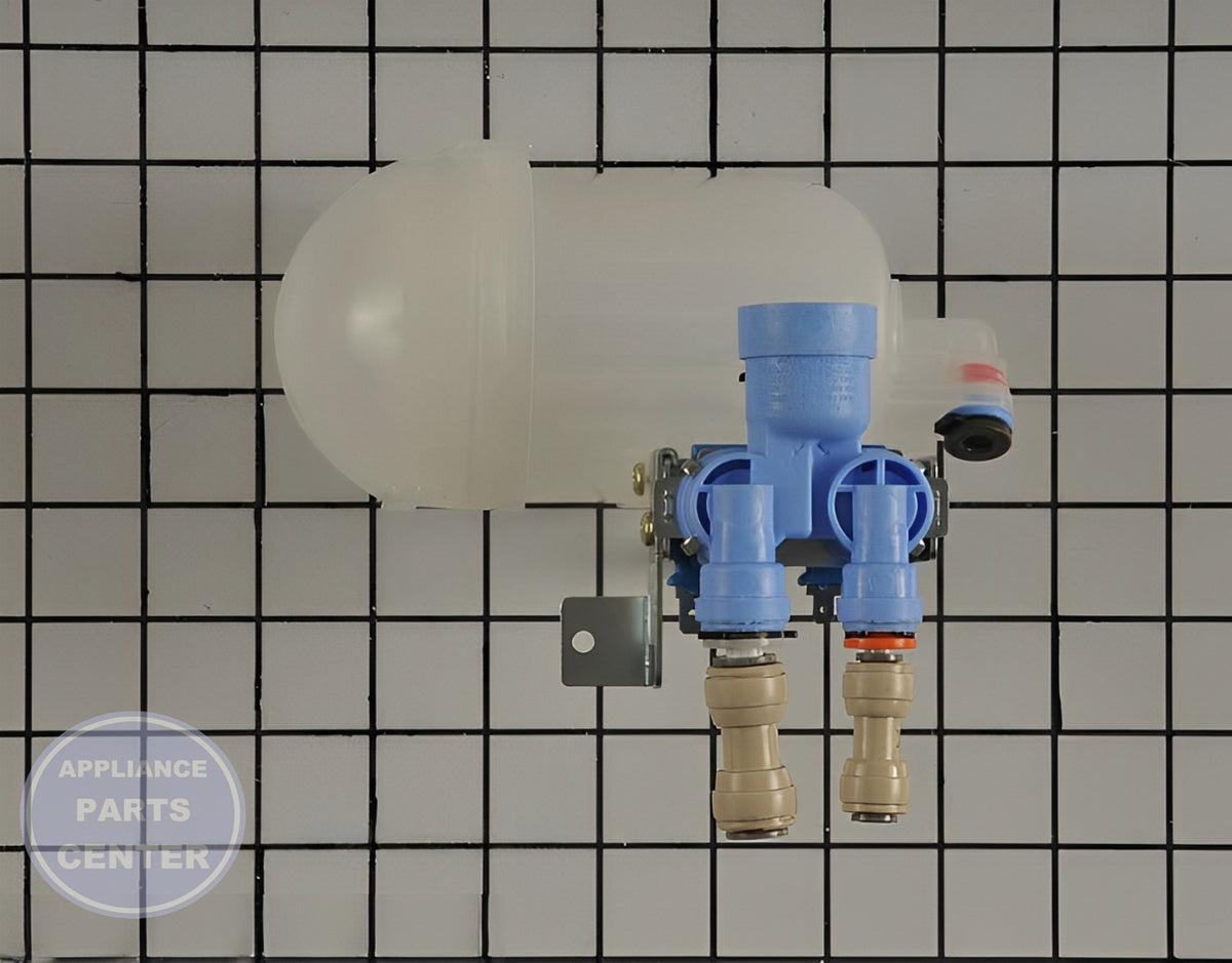 LG REFRIGERATOR WATER INLET VALVE ASSEMBLY AJU74532703 - Installation in LGE Refrigerator showing key mounting points