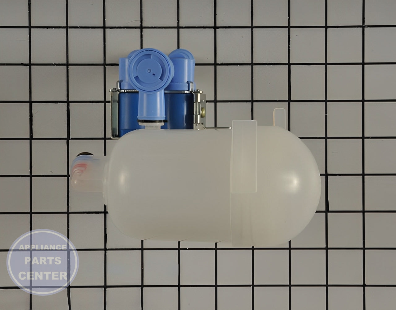 LG REFRIGERATOR WATER INLET VALVE ASSEMBLY AJU74532703 - Installation in LGE Refrigerator showing key mounting points