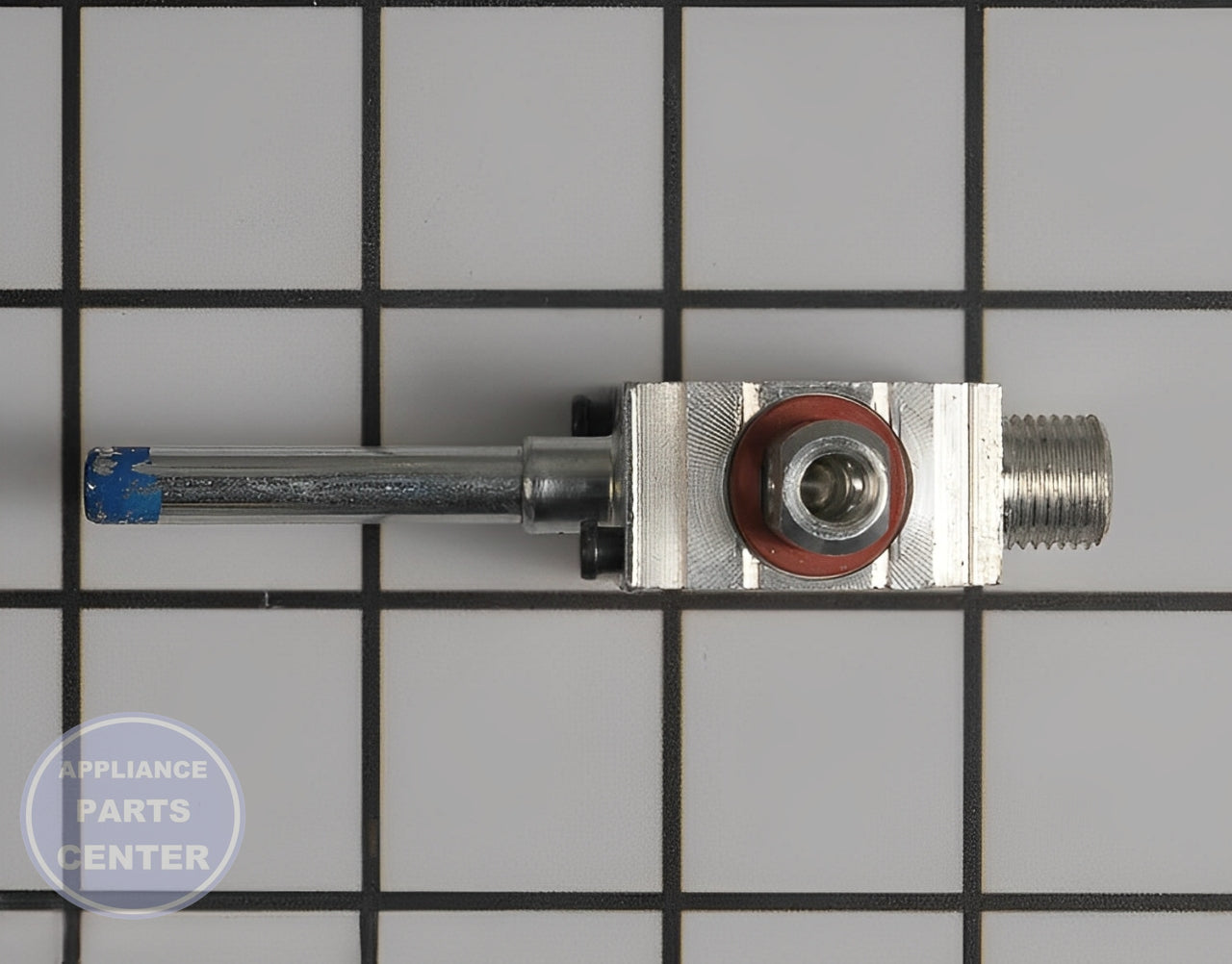 LG VALVE GAS ASSEMBLY AJU74852813 - Side view with precise gas valve measurements