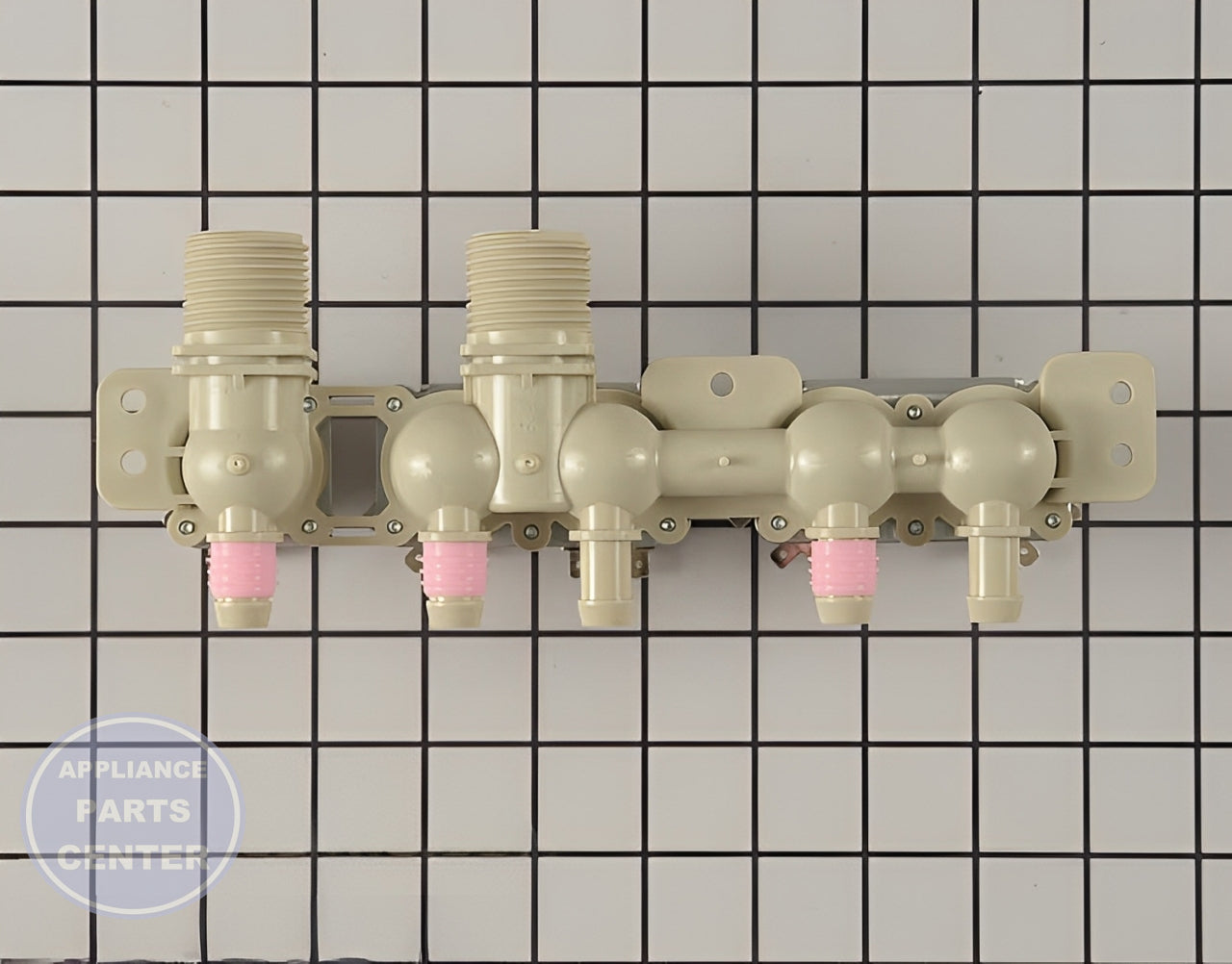 LG WASHER WATER INLET VALVE ASSEMBLY AJU75152601 - Installation in LG model showing mounting points