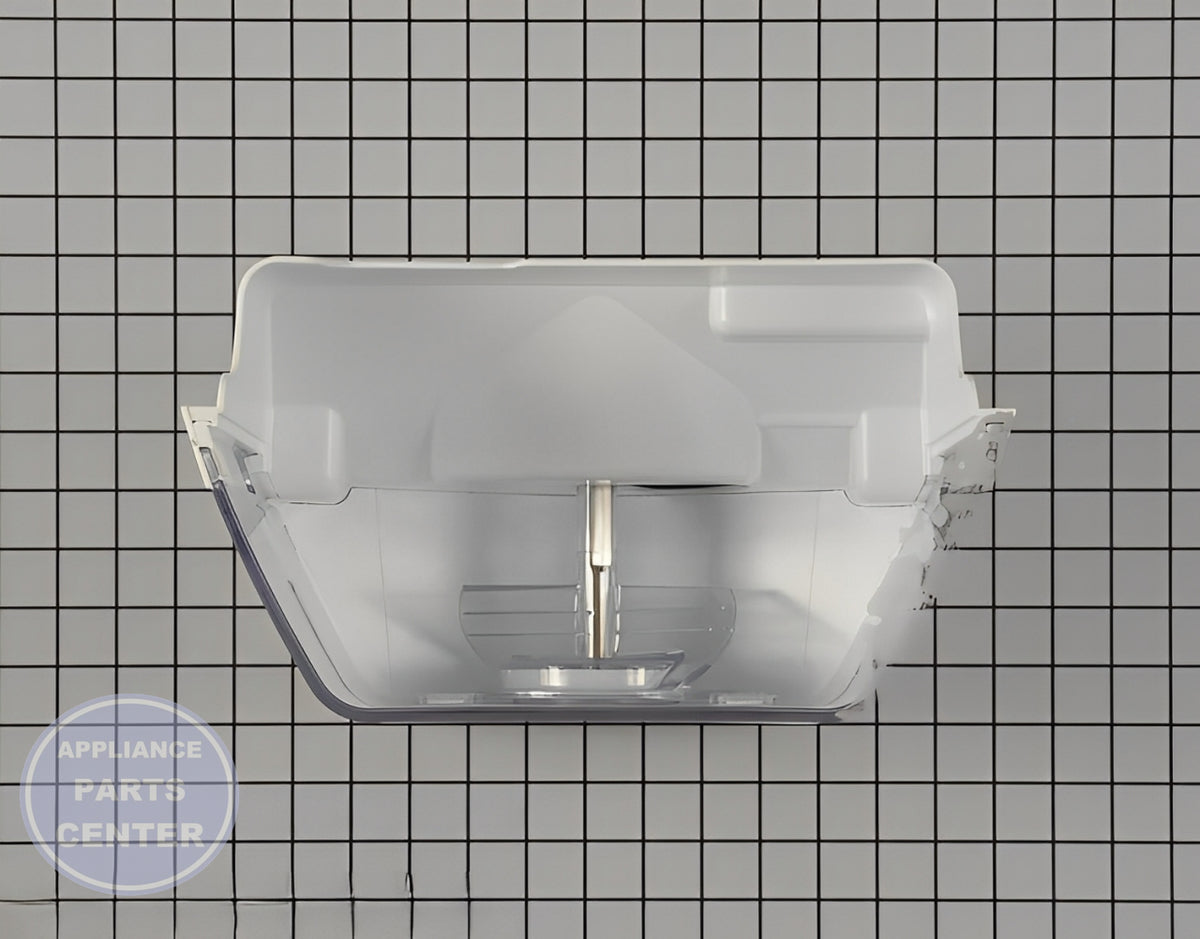 Ice Bucket Assembly AKC55858901 - Side view with dimensions 12.5 x 8 x 9 inches