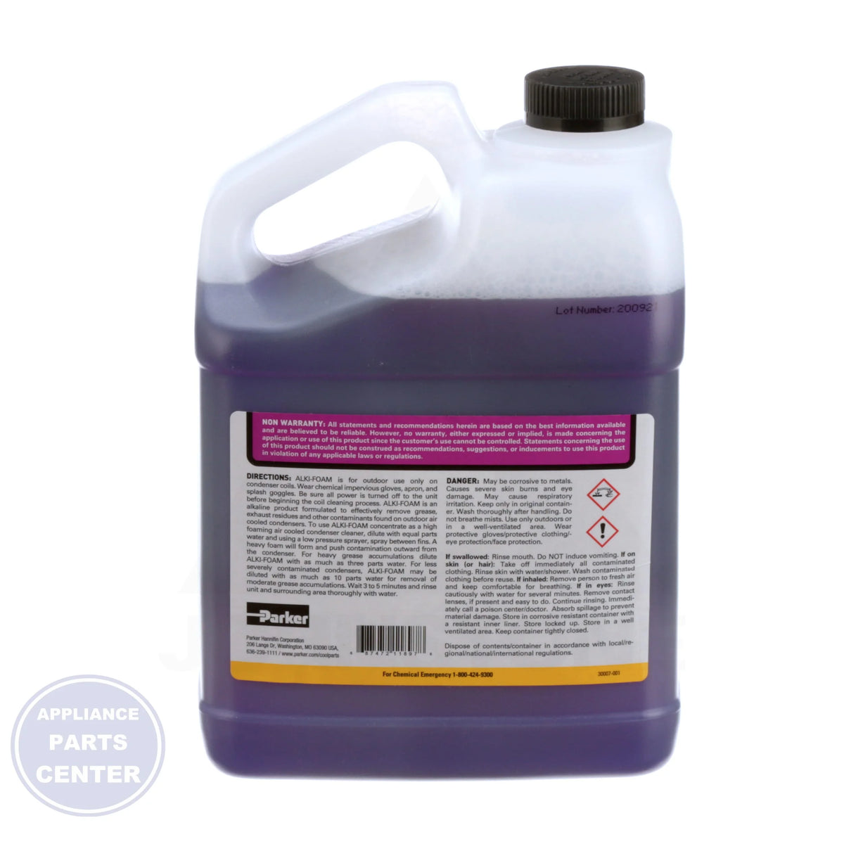 Alki-Foam Coil Cleaner AKF-1 - Side view with 1-gallon specifications