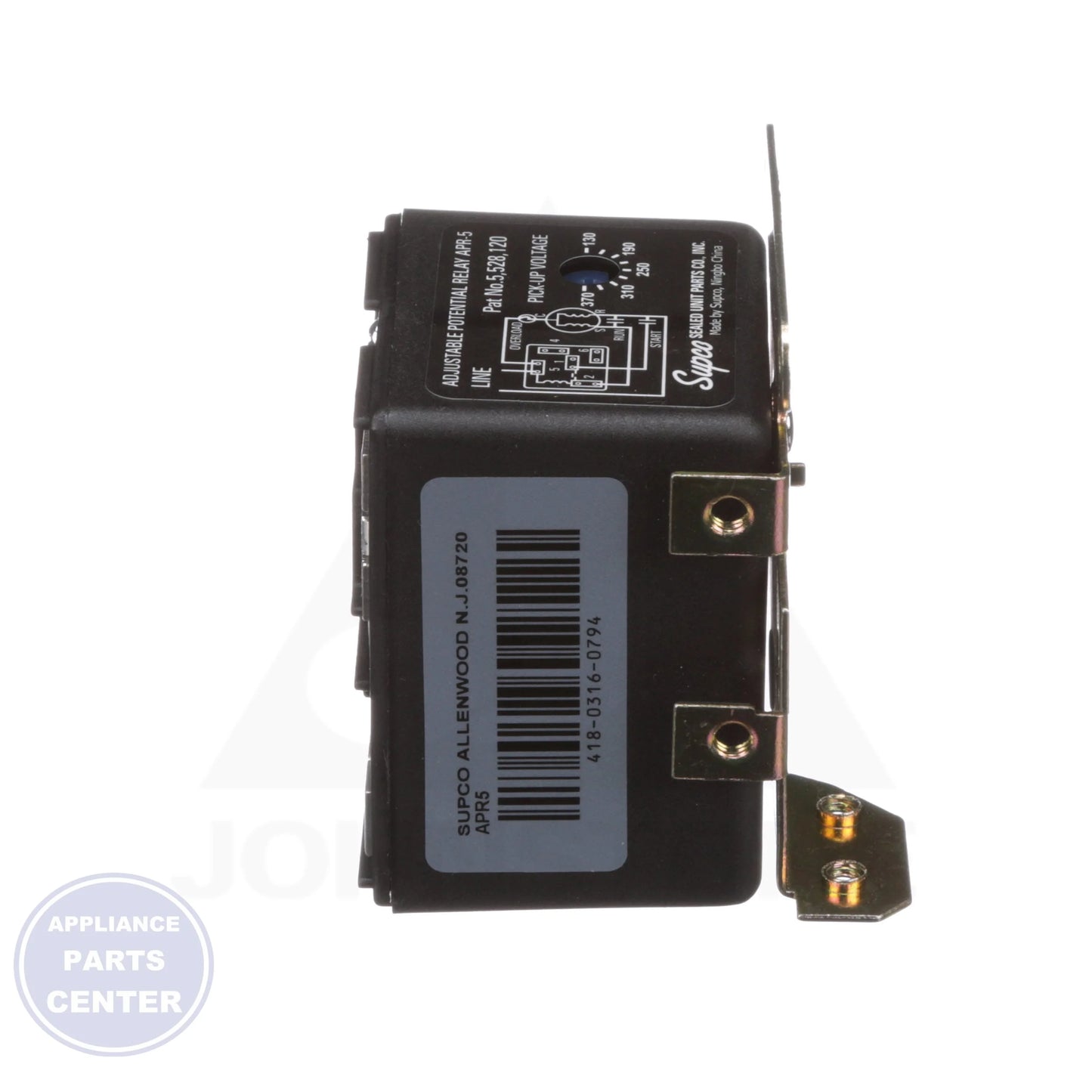 Adjustable Potential Relay APR-5 - Detailed view of pick-up voltage settings