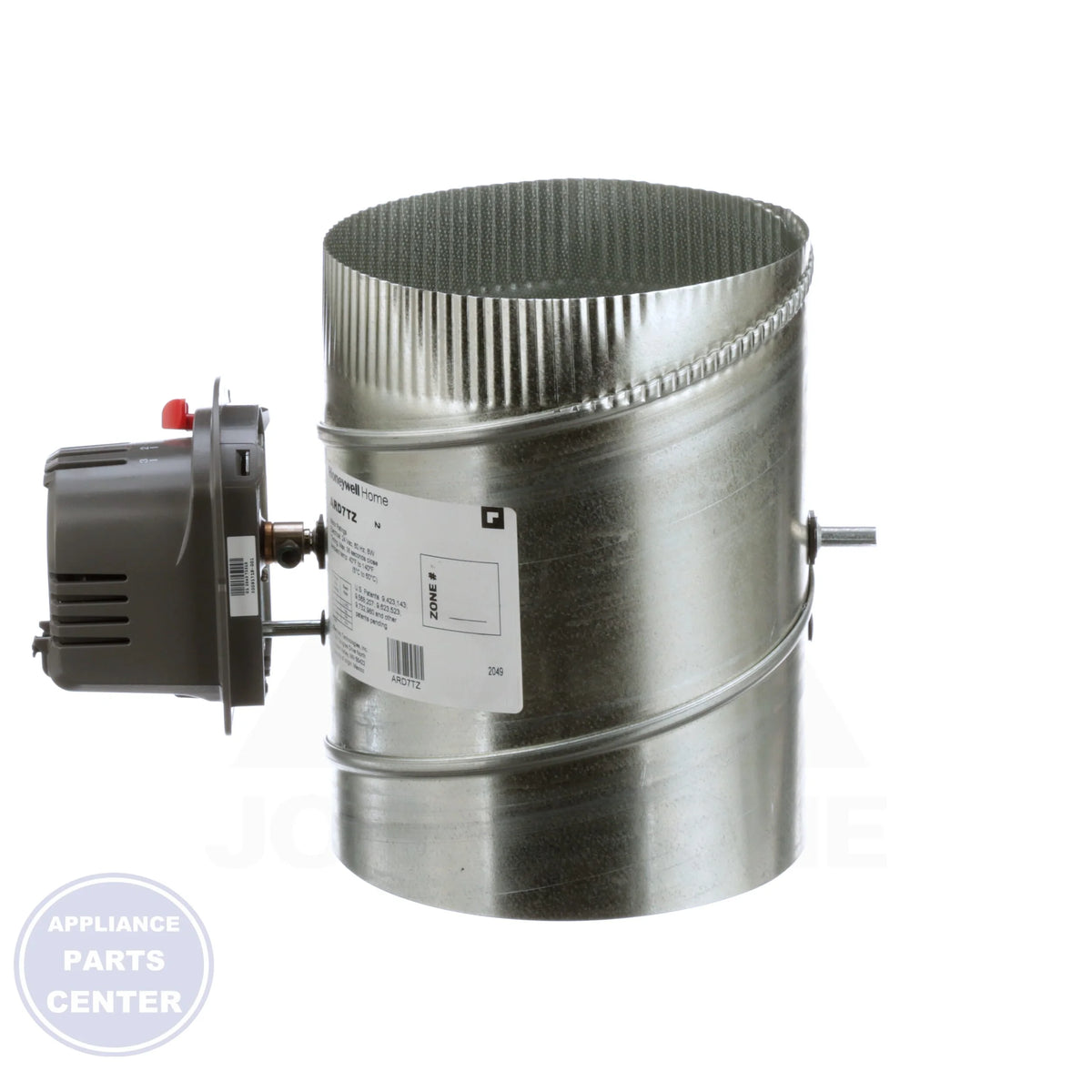 Automatic Round Damper ARD7TZ - Detailed view of 24VAC power-close mechanism