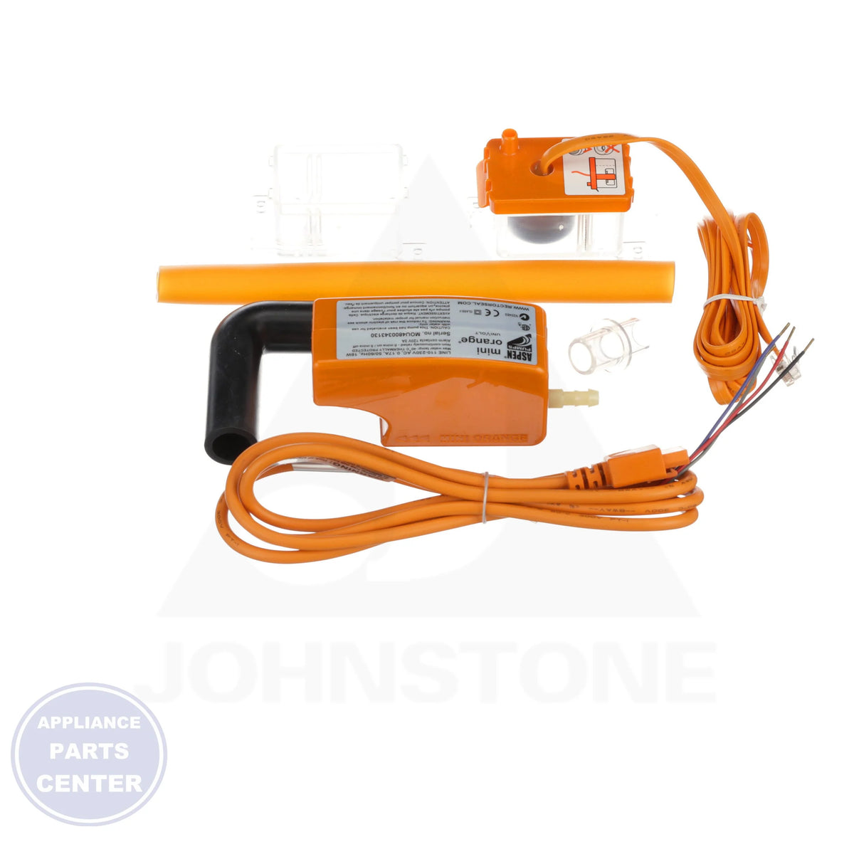 Mini-Orange Mini-Split Condensate Pump Kit ASP-MO-UNI - Side view with 100-250 volts
