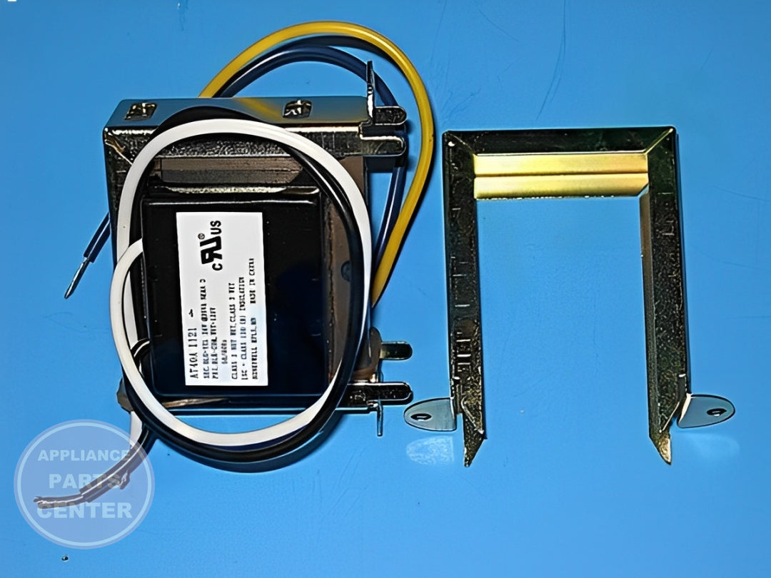 GOODMAN HONEYWELL 40VA 24V - 120V GENERAL PURPOSE TRANSFORMER FOOT MOUNTED - Side view with precise power specs