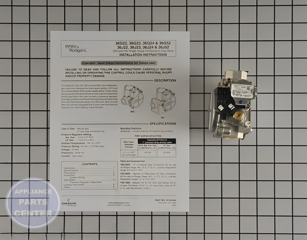 GOODMAN 24V 3.5" WC GAS VALVE - Main view showing precise gas control for various models