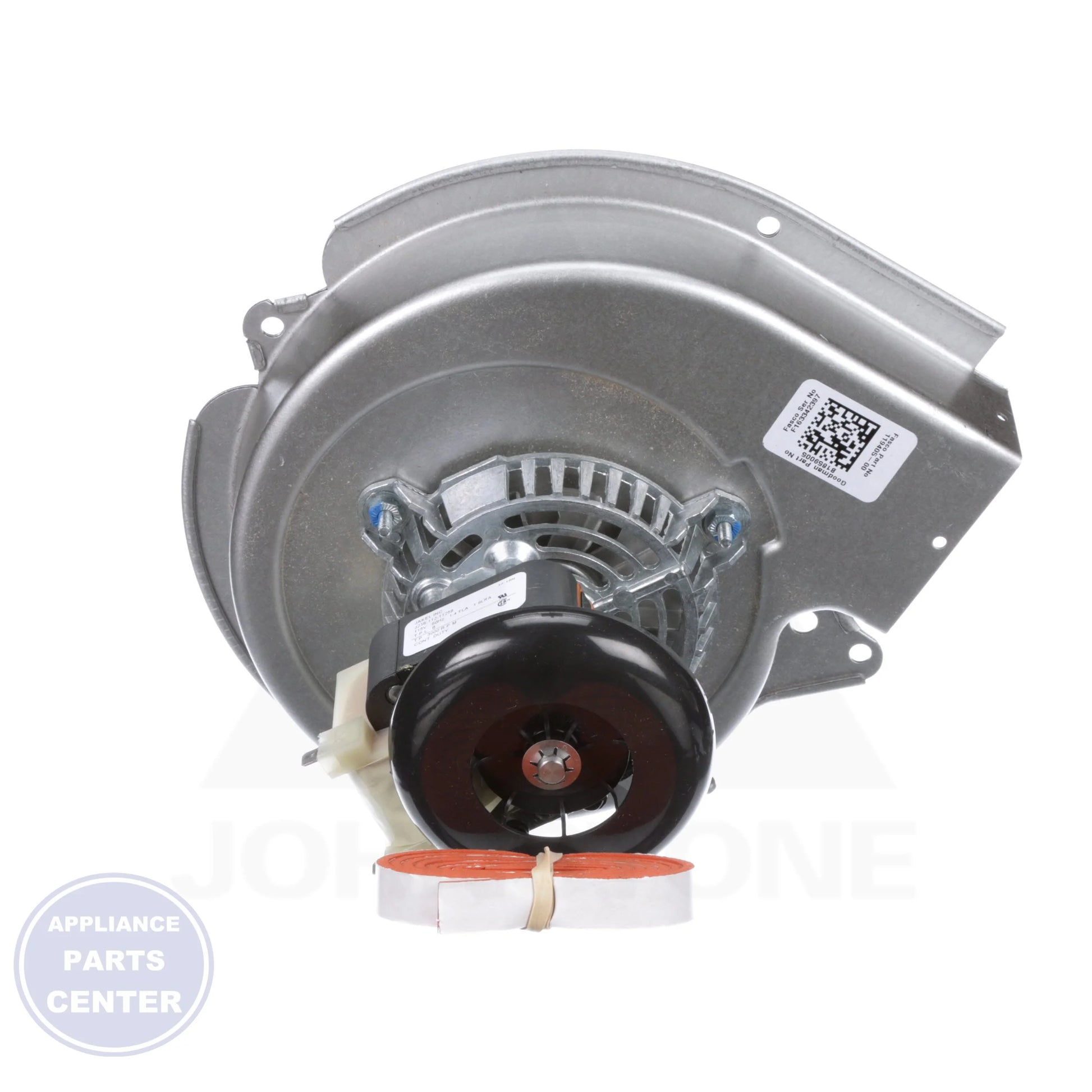 Draft Inducer Motor B1859005S - Side view with precise dimensions of 6 x 6 x 6 inches