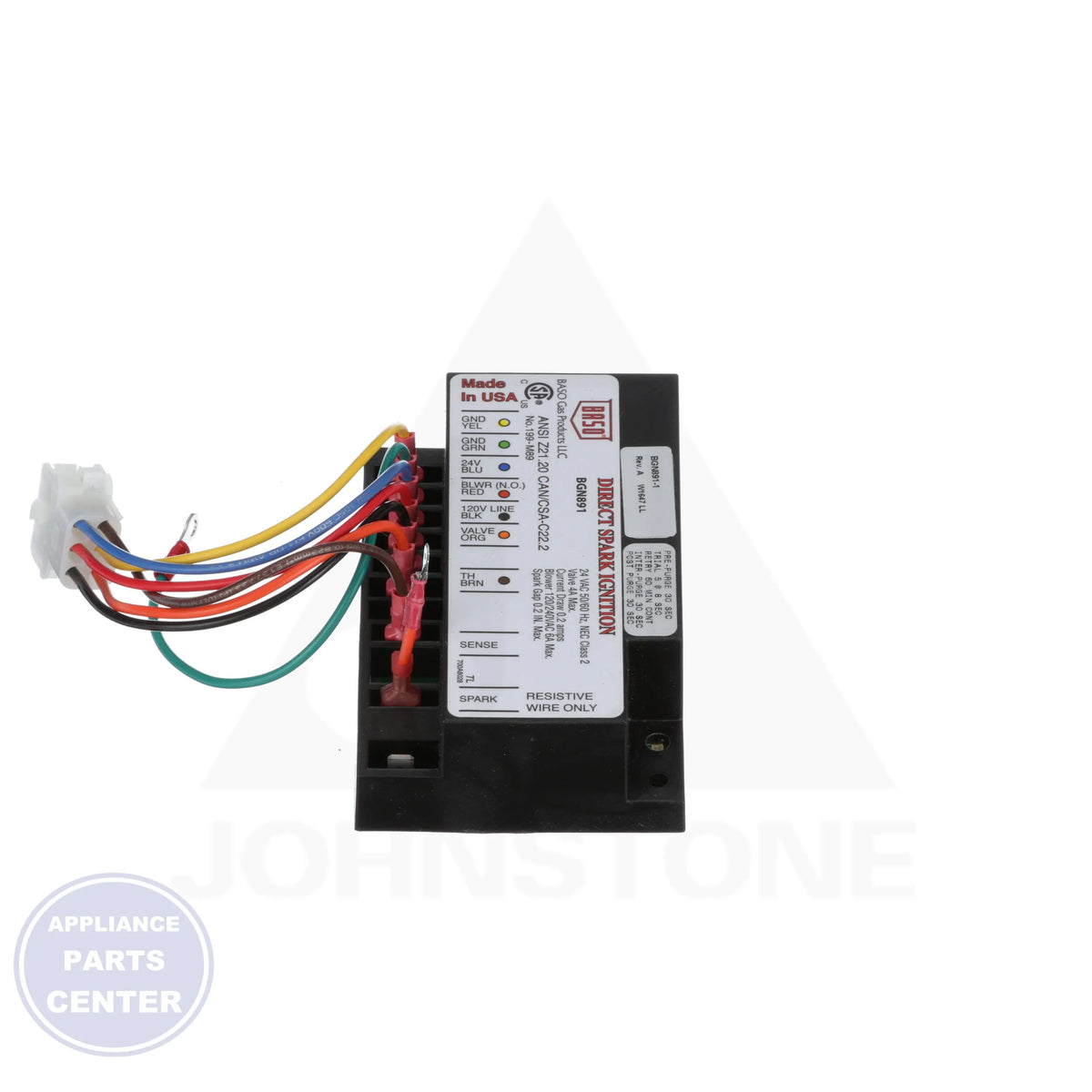 Direct Spark Ignition Module BGN891-1CJ - Detailed view of compatible Lennox parts