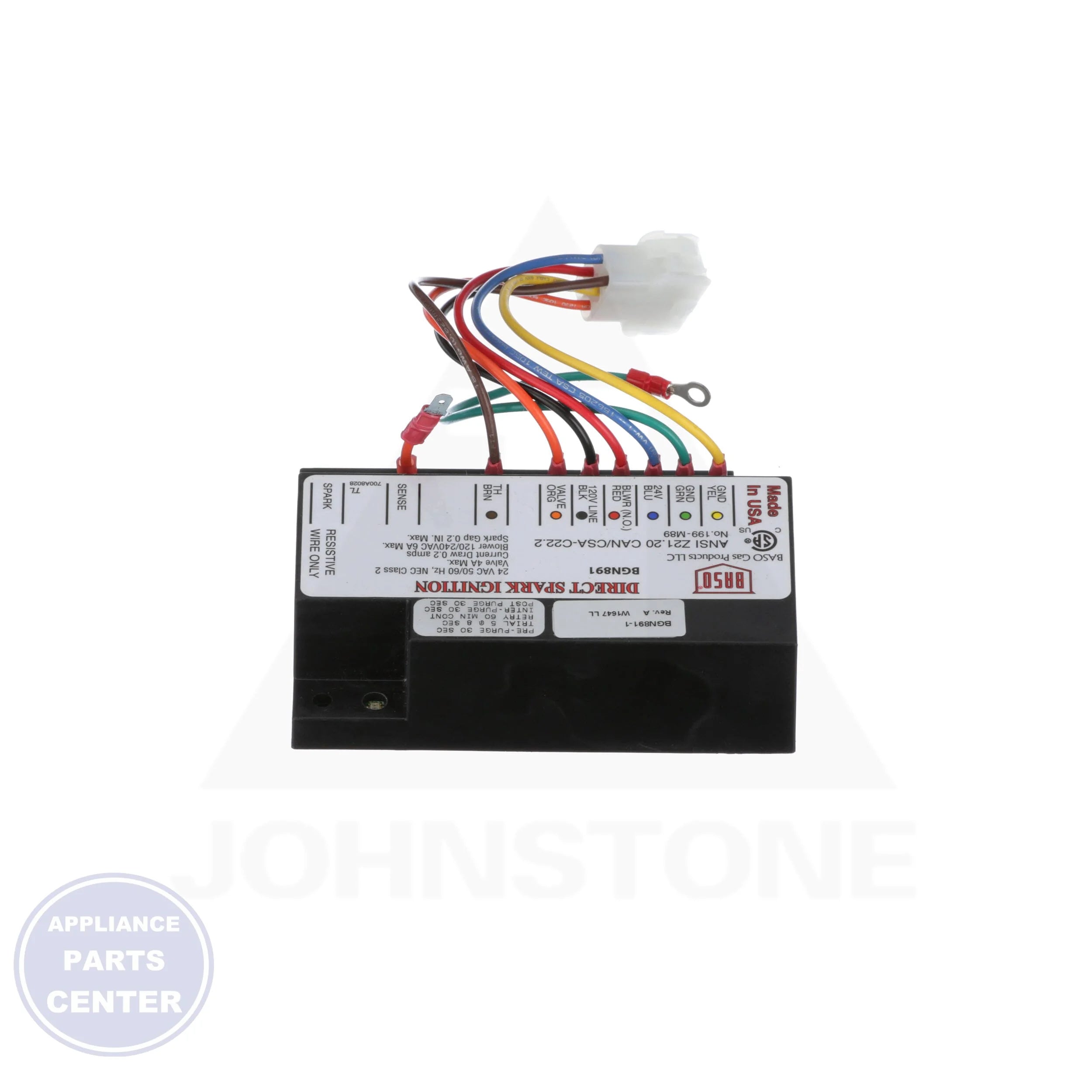 Direct Spark Ignition Module BGN891-1CJ - Side view with 8s ignition time
