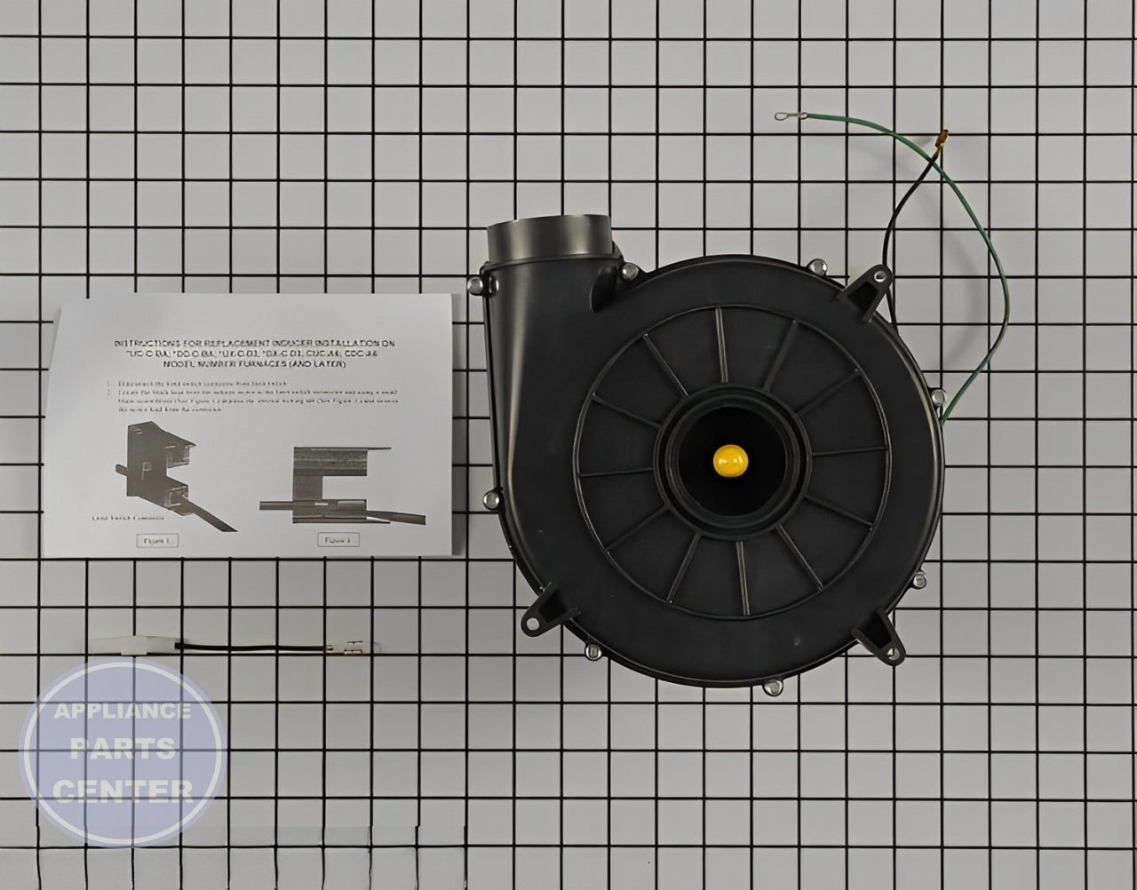 Draft Inducer Motor BLW00864 - Side view with precise dimensions and specs