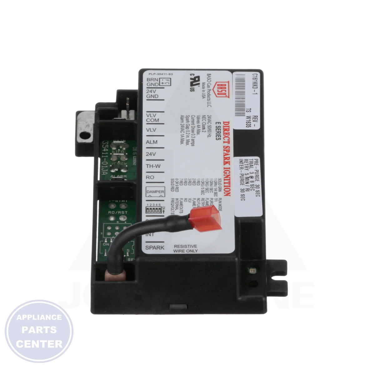 Direct Spark Ignition Control C161KKD-1CJ - Detailed view of flame sensing and response time details