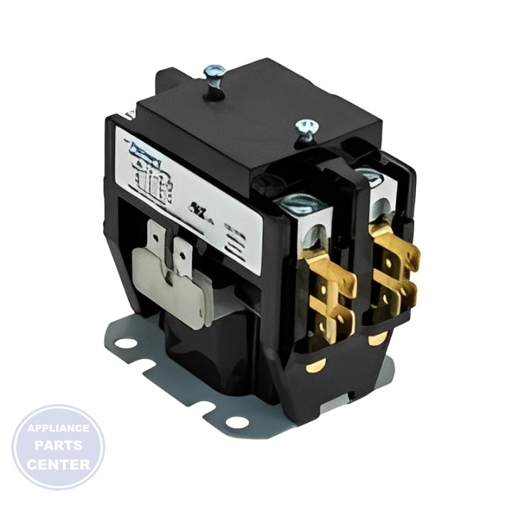 PACKARD CONTACTOR 2 POLE 40 AMPS 24 COIL VOLTAGE - Side view with 24V coil and 40 amp capacity