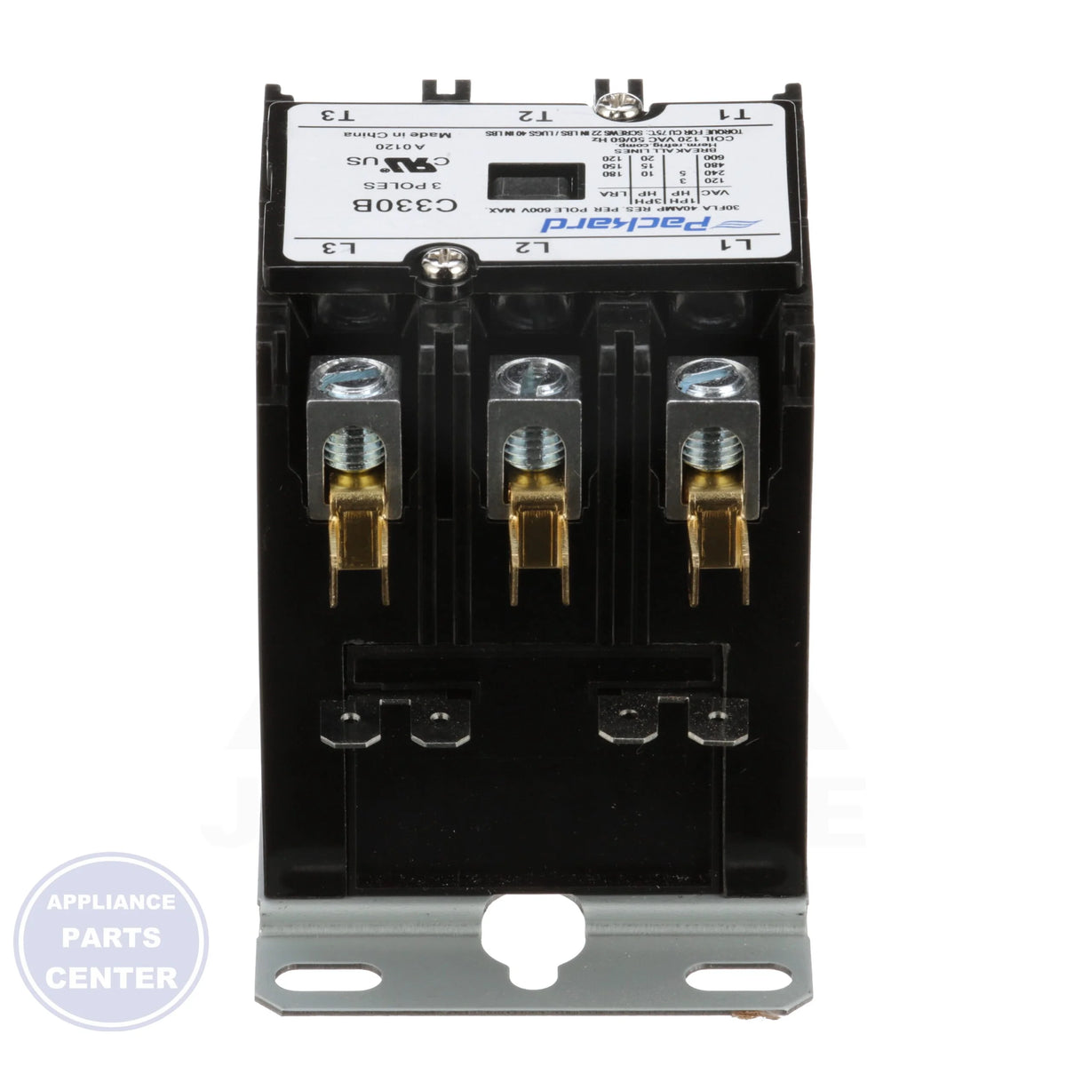 Definite Purpose Contactor 3-Pole C330B - Side view with 120 coil voltage