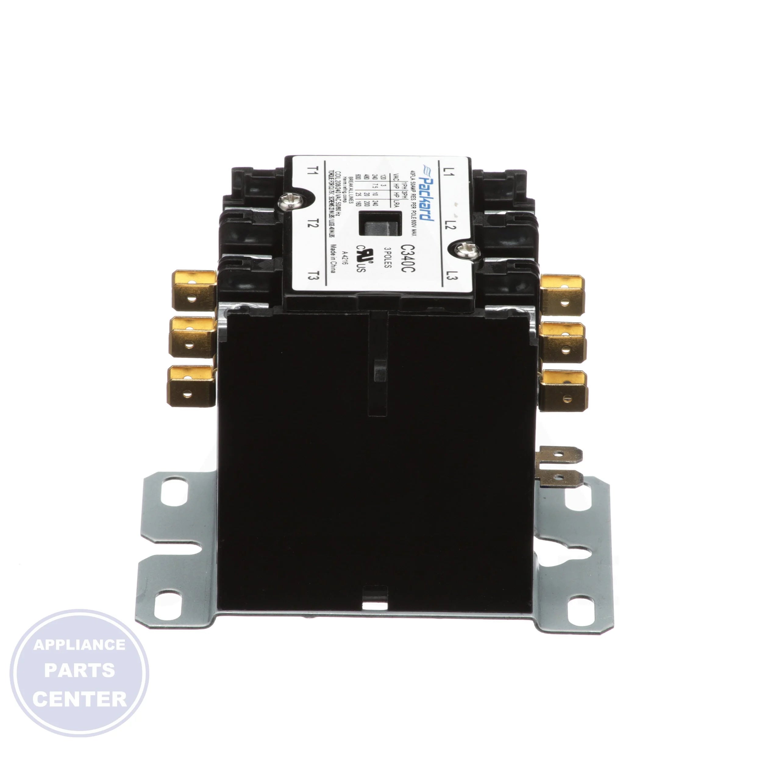 Definite Purpose Contactor 3-Pole C340C - Detailed view of UL recognized contactor