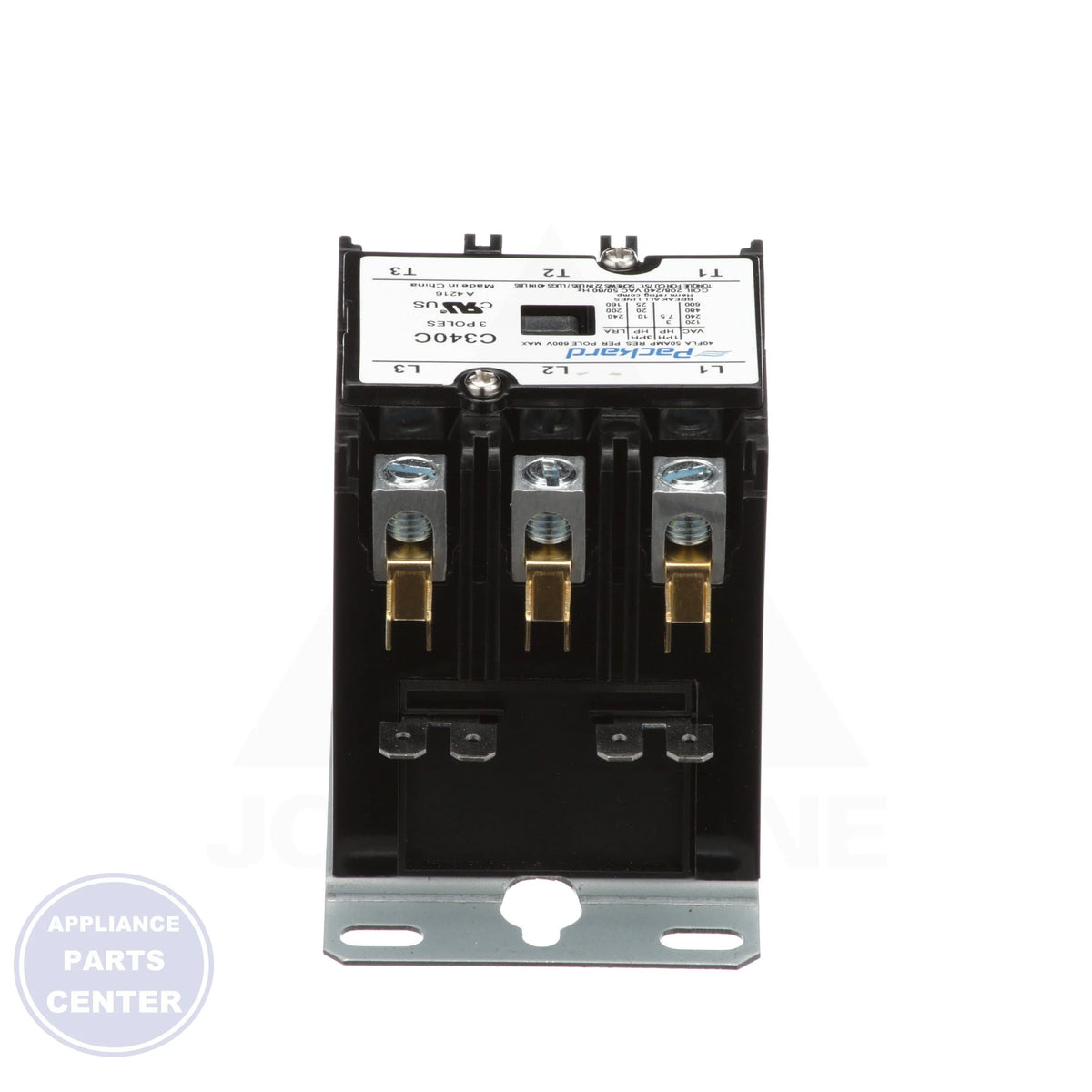 Definite Purpose Contactor 3-Pole C340C - Side view with 208/240 Coil Voltage spec