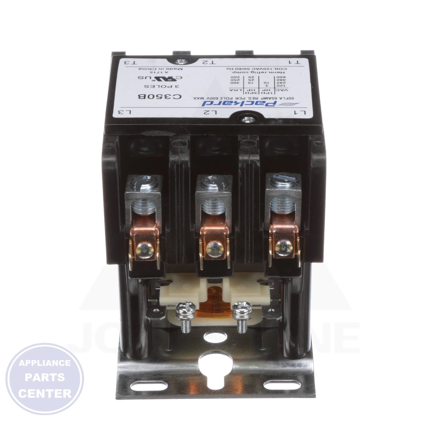 Definite Purpose Contactor 3-Pole C350B - Side view with 120 coil voltage