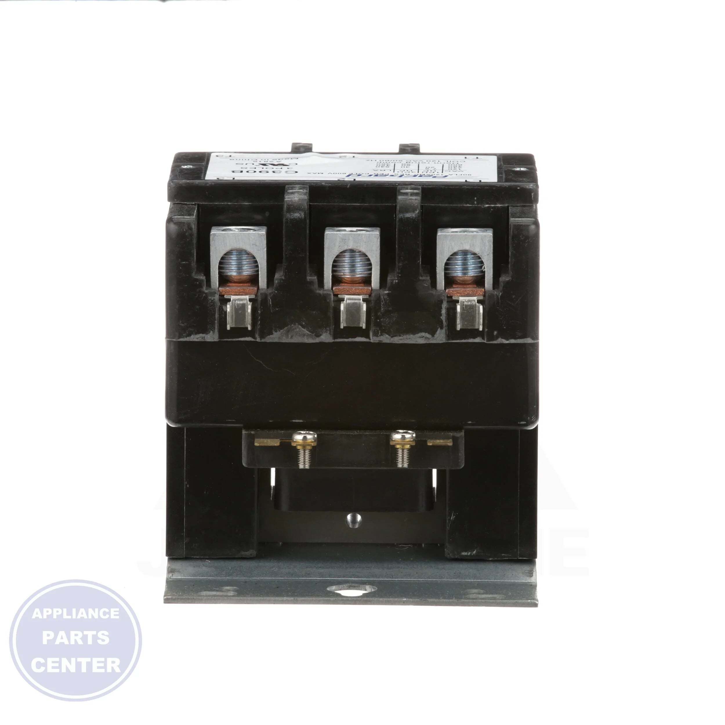 Definite Purpose Contactor 3-Pole C390B - Side view with 90 Ind. F/L Amps and 120 Res. Amps