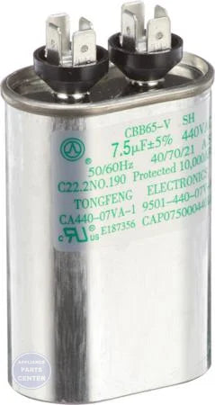 Goodman Amana Capacitor 7.5Mfd 370V - Main view showing energy-efficient design for G35-288