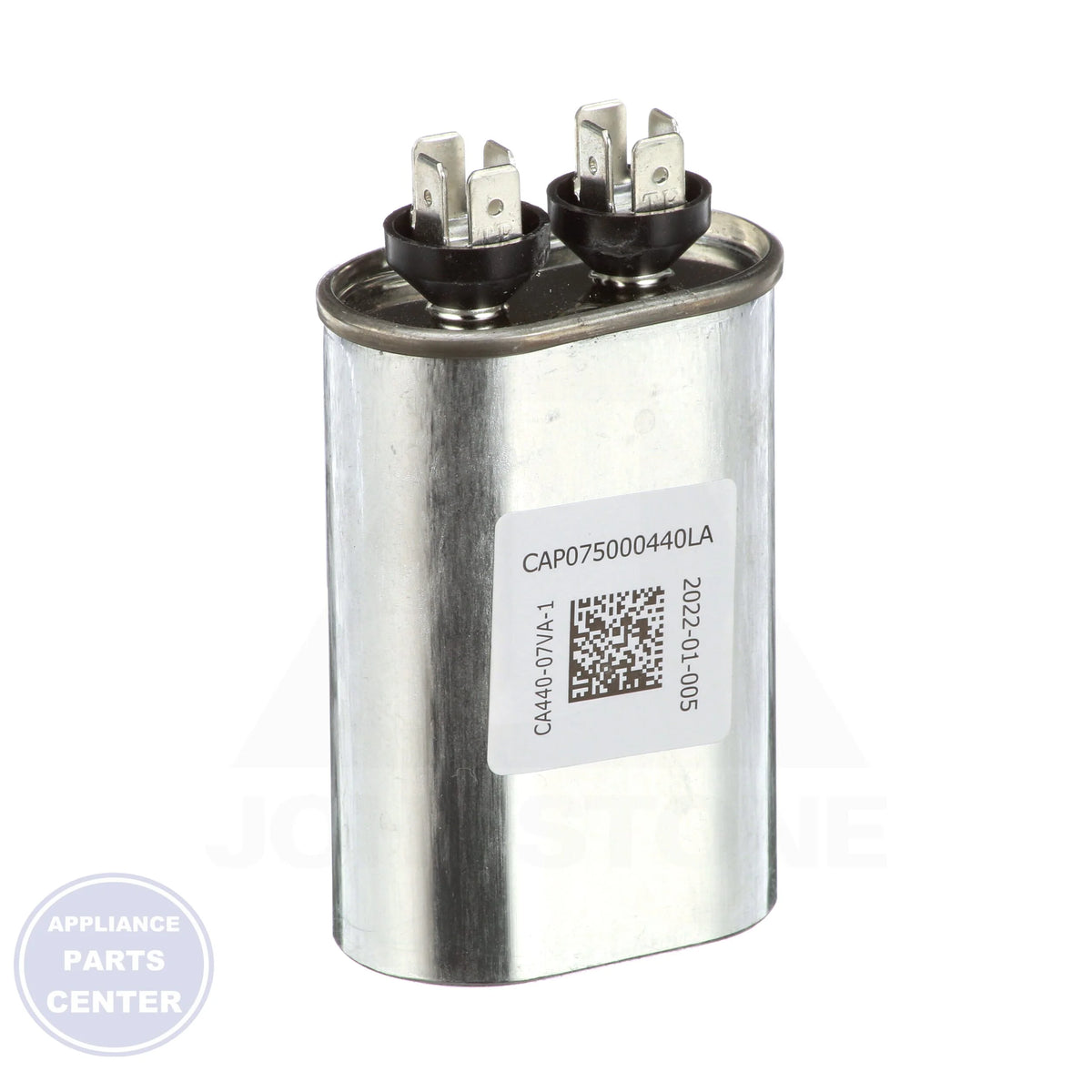 Capacitor 7.5Mfd 370V - Side view with 370V capacity