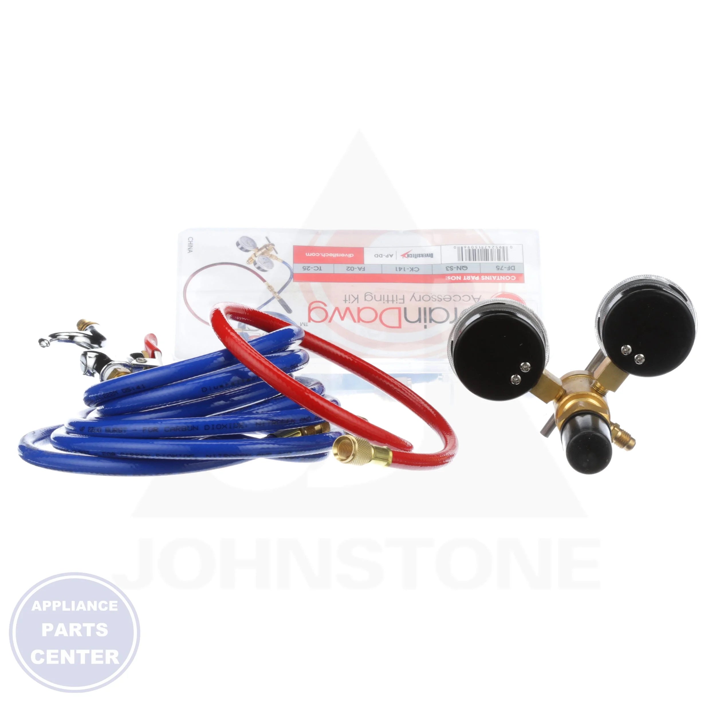 Drain Dawg™ Drain Cleaning Kit CB-2 - Side view with various hose lengths and adapters