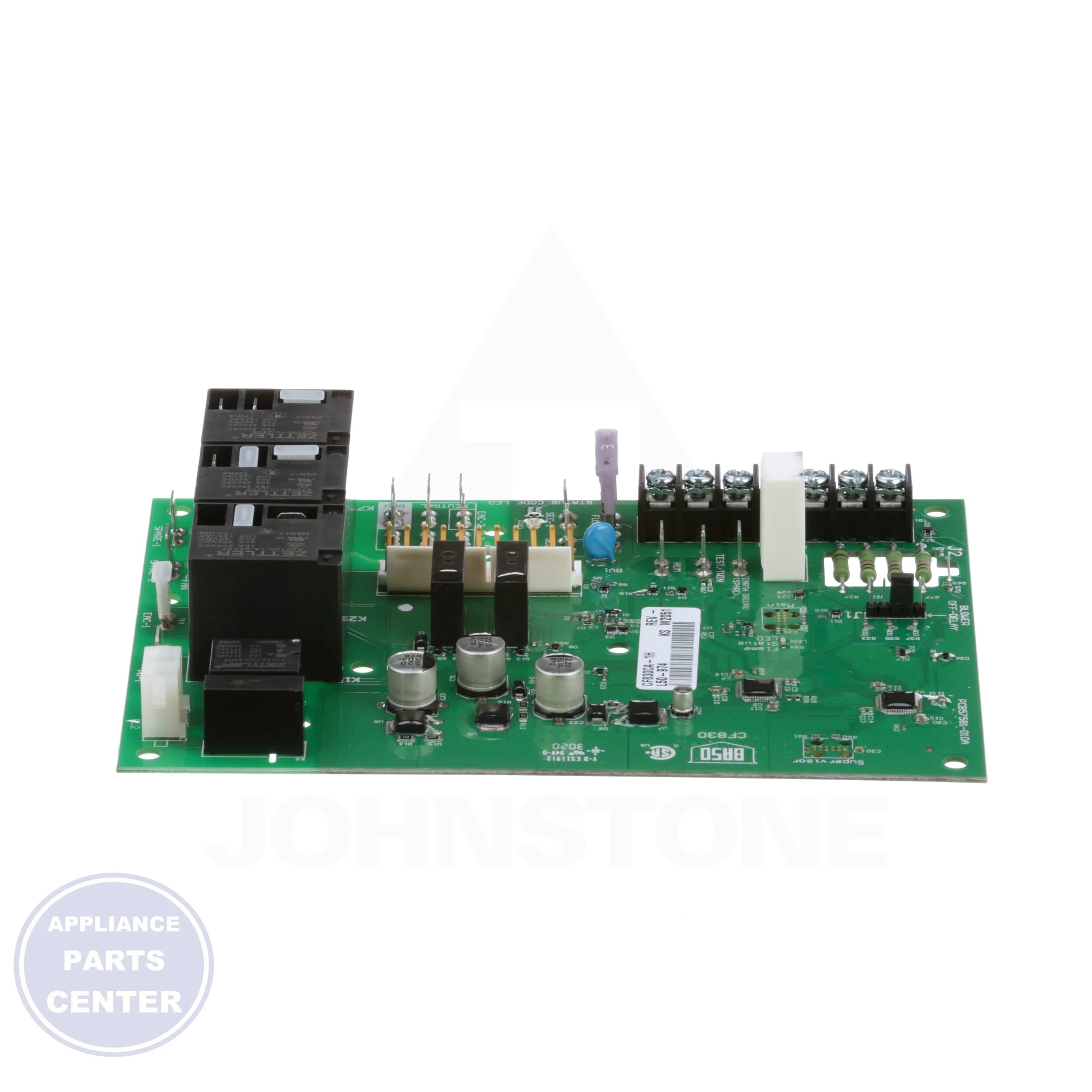 Furnace Control Board CF830CA-1H - Side view with 2-year warranty details
