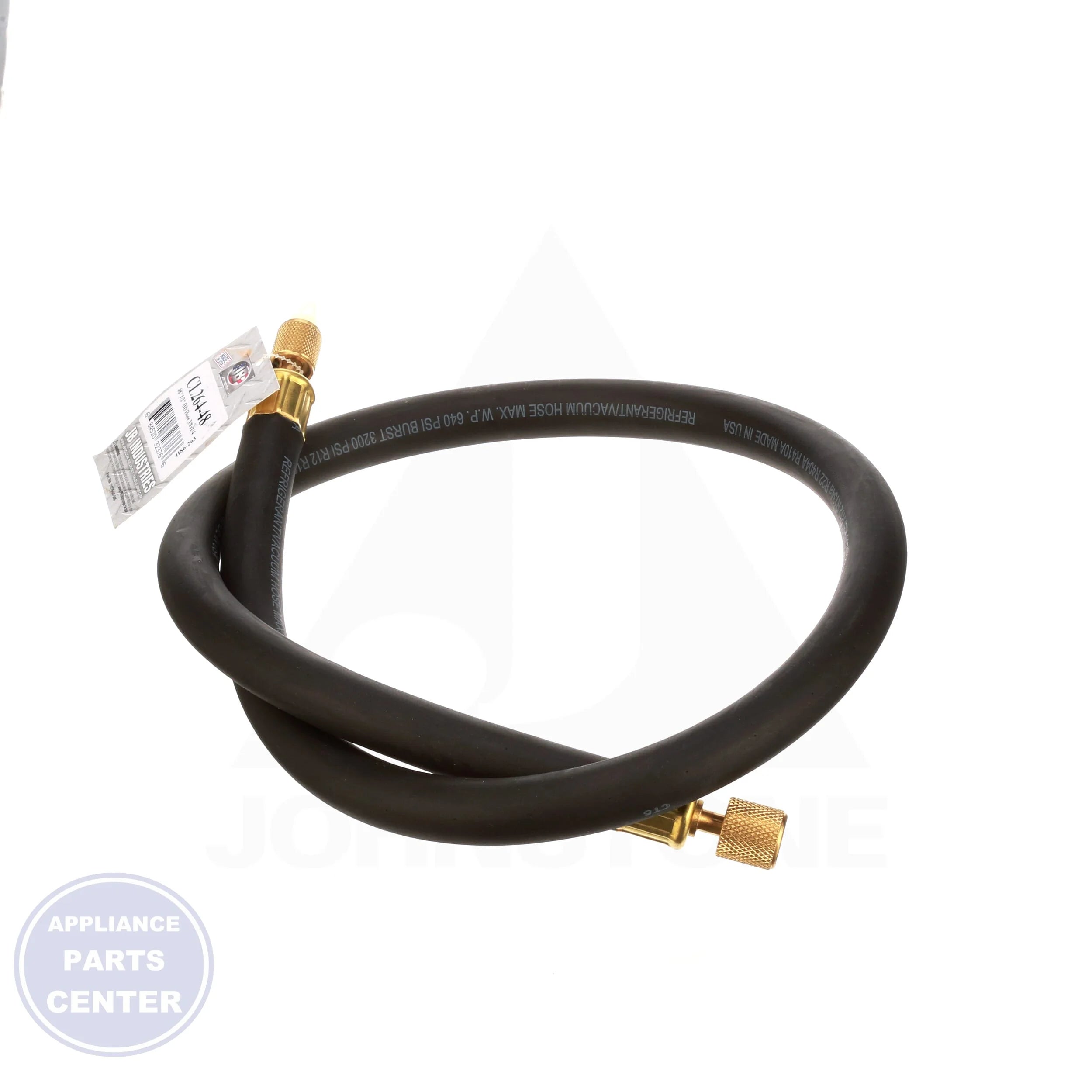 Heavy-Duty Evacuation/Charging Hose CL264-48 - Detailed view of 3,200 PSI burst pressure and 640 PSI working pressure