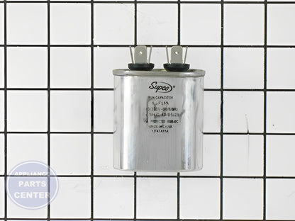 SUPCO 5 MFD 440V OVAL CAPACITOR CR5X440 - Side view with 440V capacity