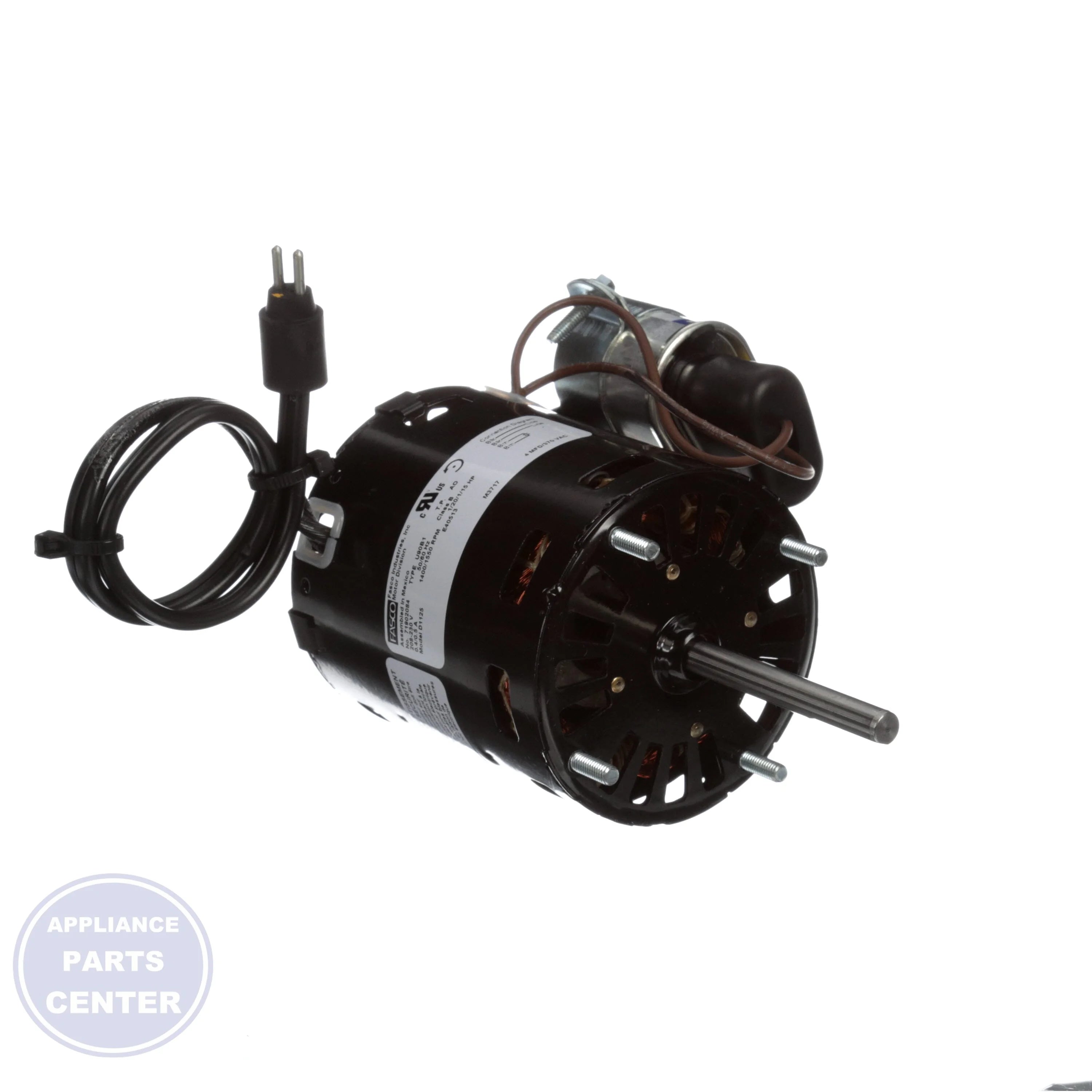 Bohn Evaporator Coil and Refrigerator Fan Motor D1125 - Detailed view of 208-230 Volts and 1/12 HP