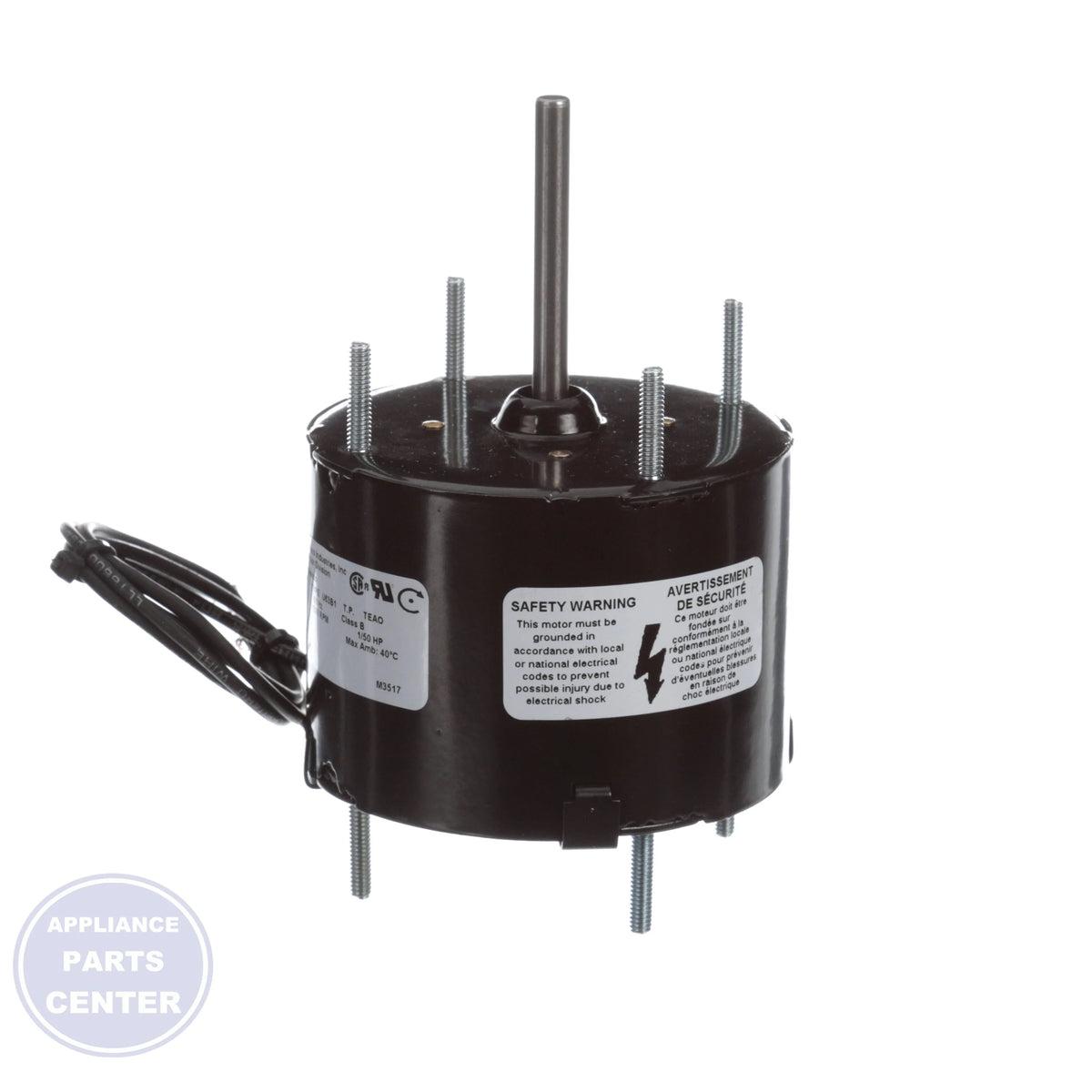 Totally Enclosed Air Over Motor D124 - Detailed view of 1/4" Shaft Diam. and 2-1/4" Shaft Length