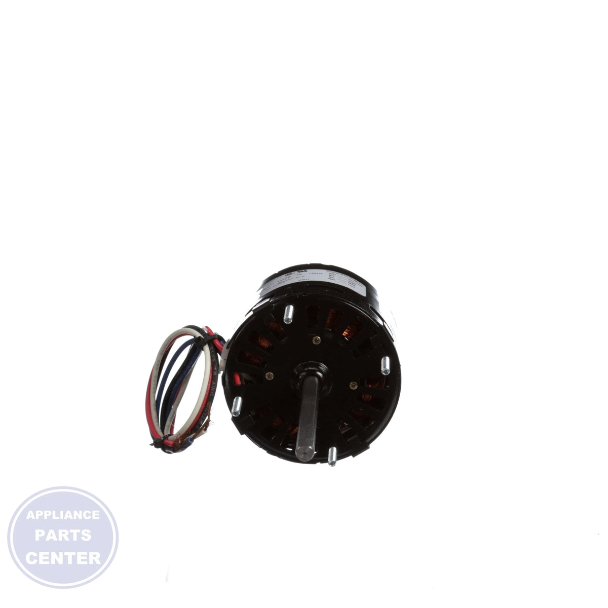 Open Ventilated Motor D128 - Detailed view of thermal overload protector and 5/16" shaft diameter