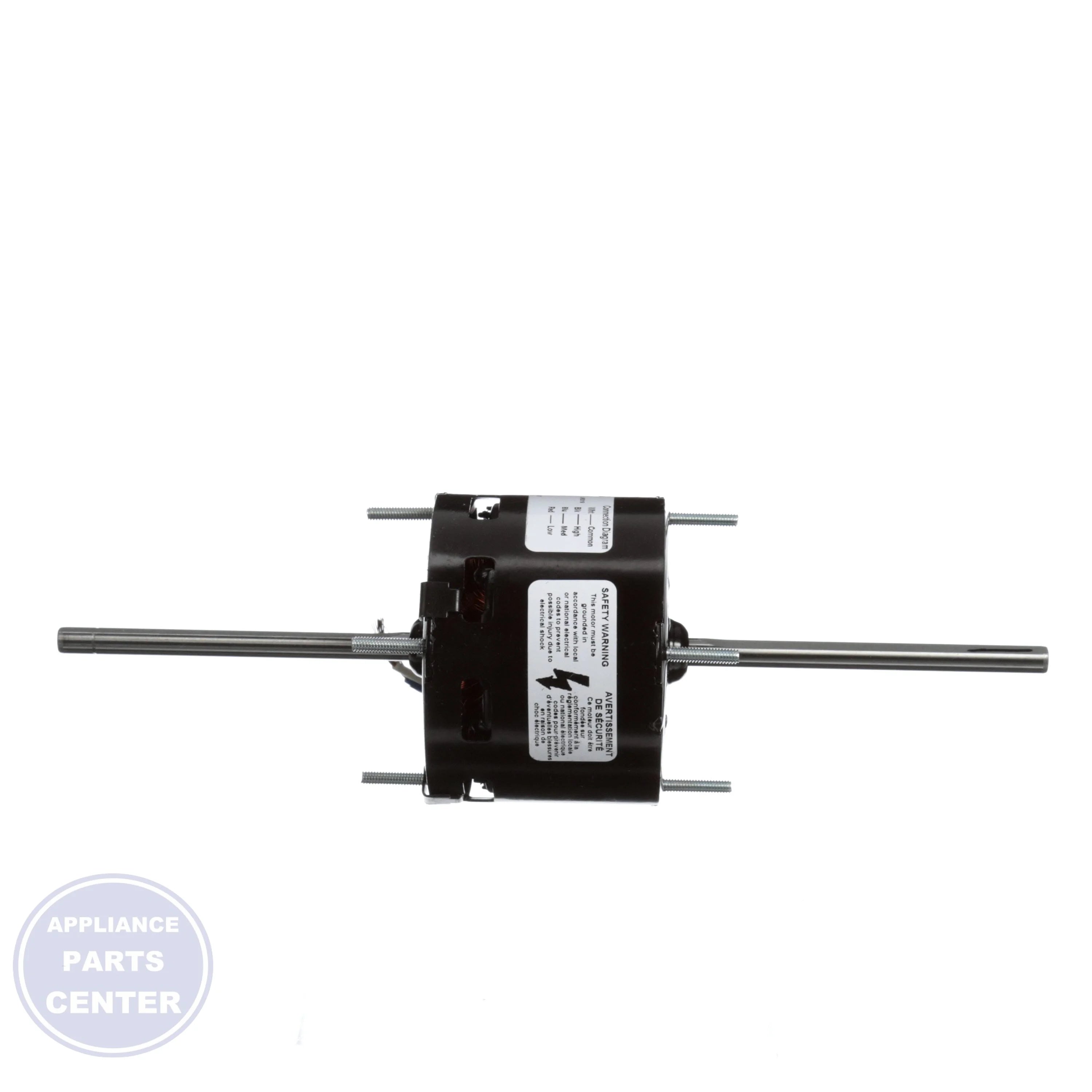 Open Ventilated Motor D128 - Side view with 3-3/8" diameter and 115V voltage