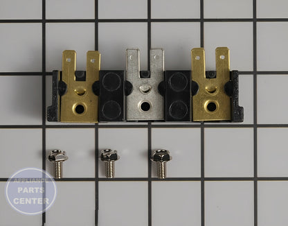 SPEED QUEEN DRYER TERMINAL BLOCK ASSEMBLY WITH SCREWS D510190P - Main view showing wire connections for SPQ Dryer