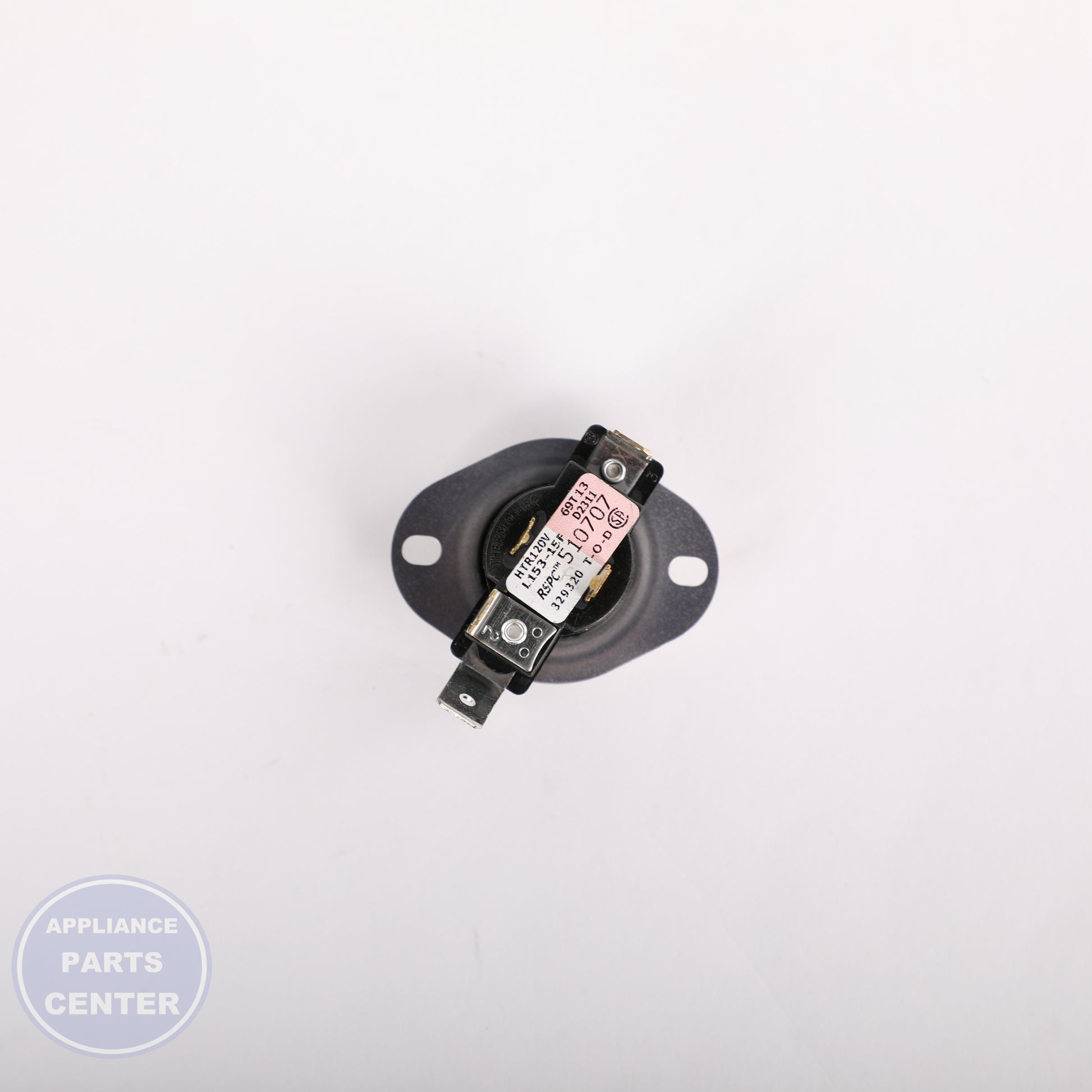 THERMOSTAT-PINK/WHT W/INSTR D510707P - Side view with temperature control specs