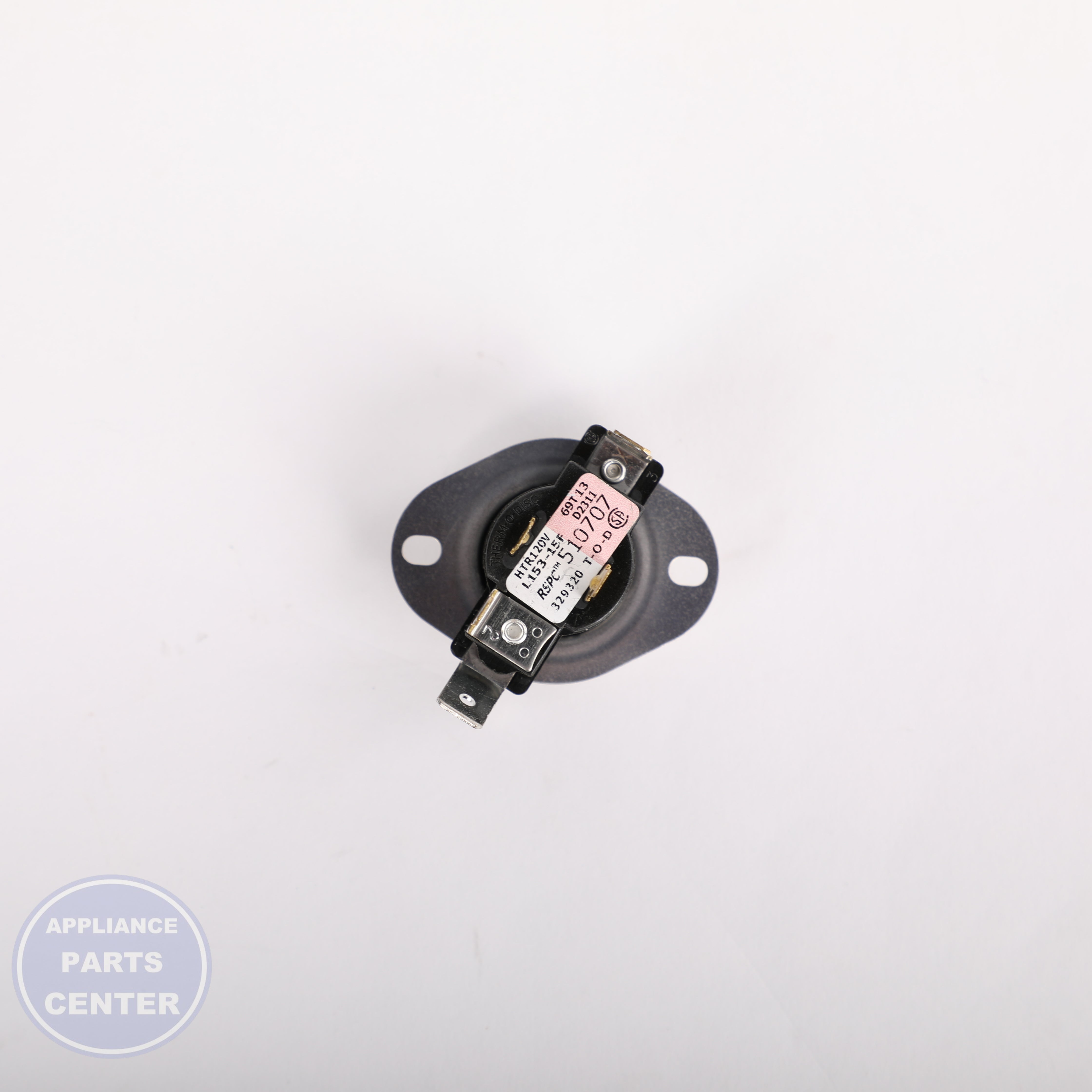 THERMOSTAT-PINK/WHT W/INSTR D510707P - Side view with temperature control specs