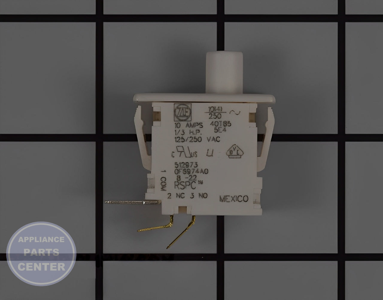 Speed Queen Washer Dryer Push Button Switch D512973 - Main view showing durable design for Speed Queen models