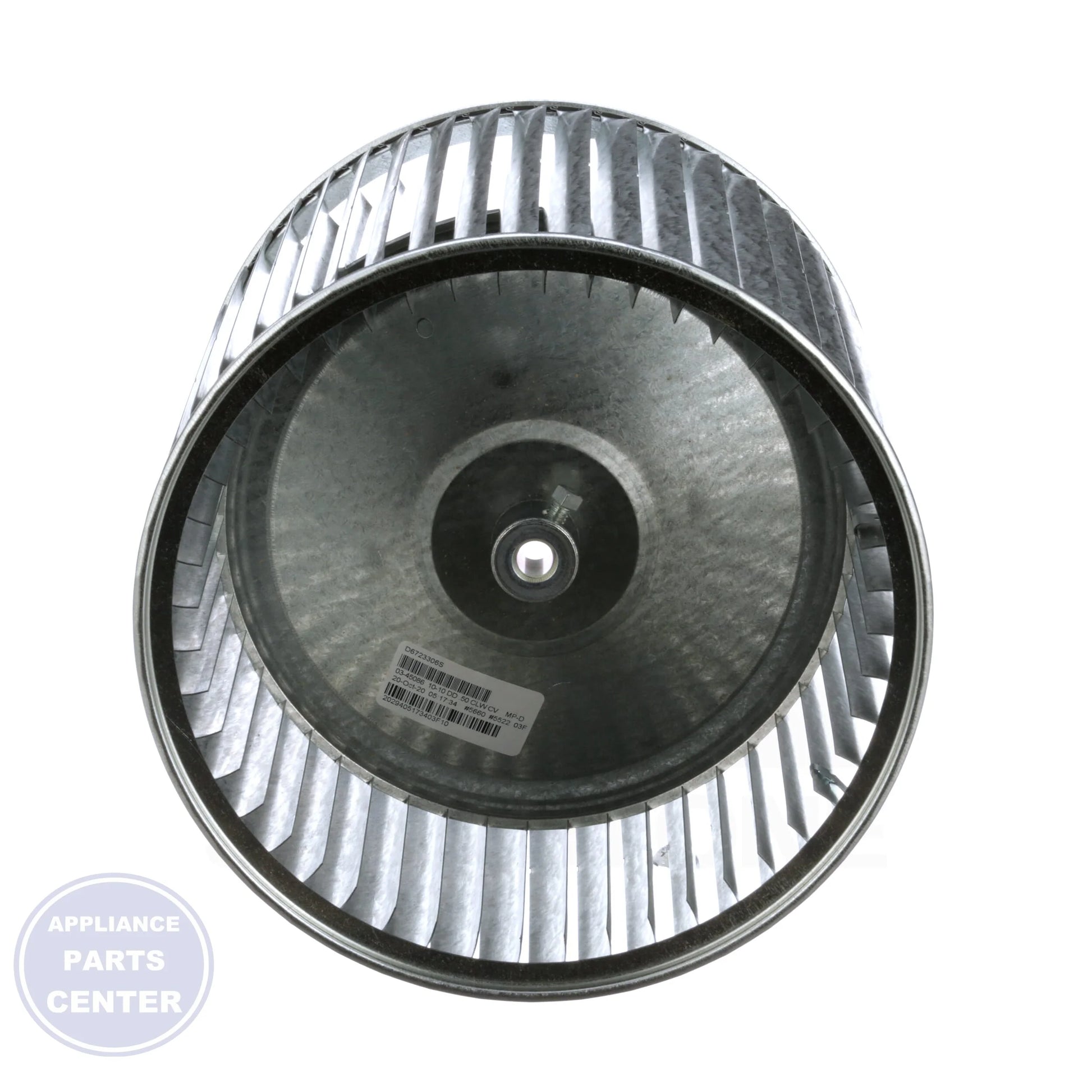 Blower Wheel 10 x 10 D6723306S - Side view with 10 x 10 inches dimensions