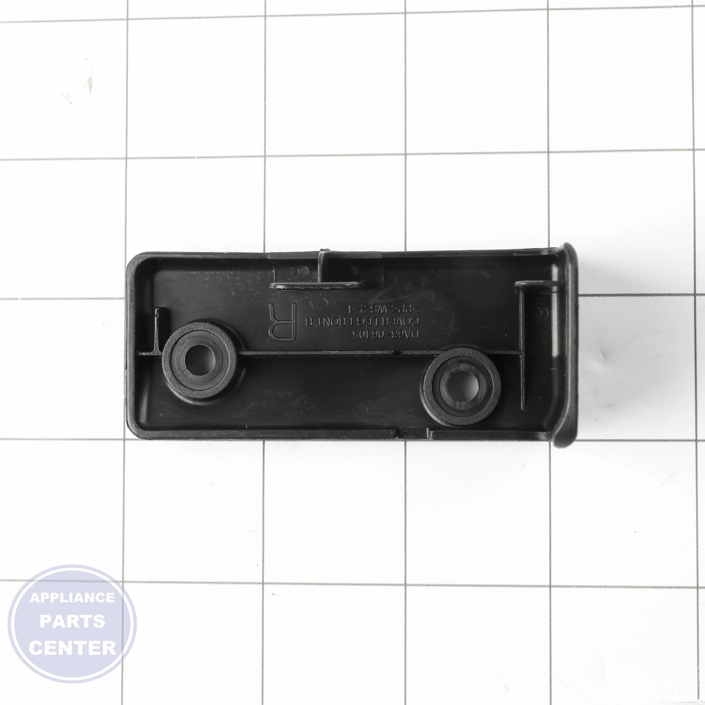 SAM COVER-LEG FRONT R;OPUS-1,PP,T2.2,BLACK,B - Installation in SAM Refrigerator showing key mounting points