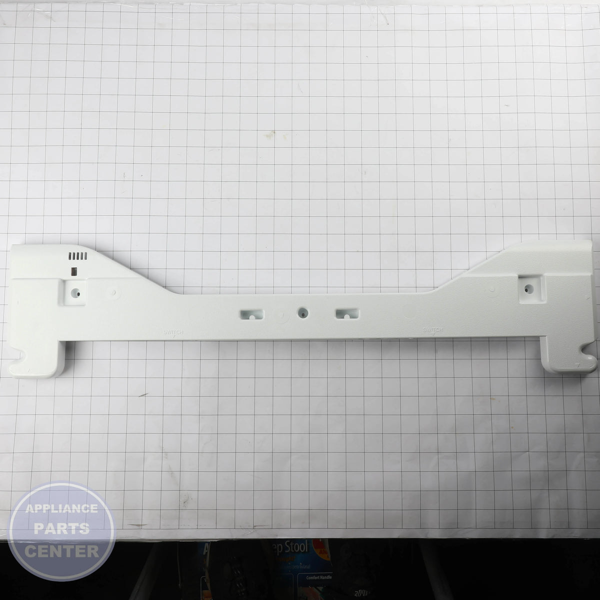 SAM TOP TABLE;NW2-FDR,ABS,T2,L812.0,SNOW WHI - Installation in SAM Refrigerator showing key mounting points