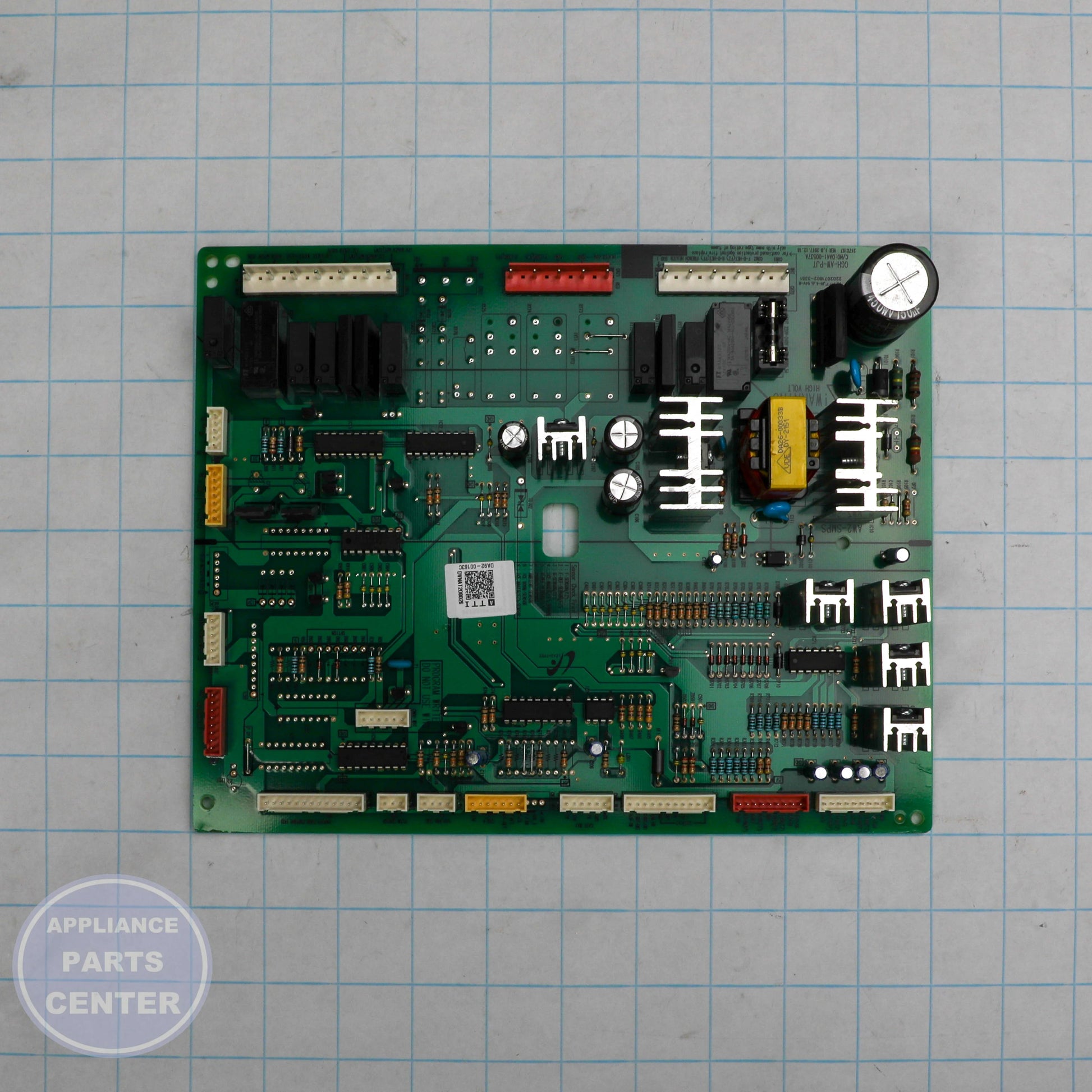 ASSY PCB MAIN;12V, 5V,LED TOUCH DISPLAY, DA92-00163C - Side view with precise measurements
