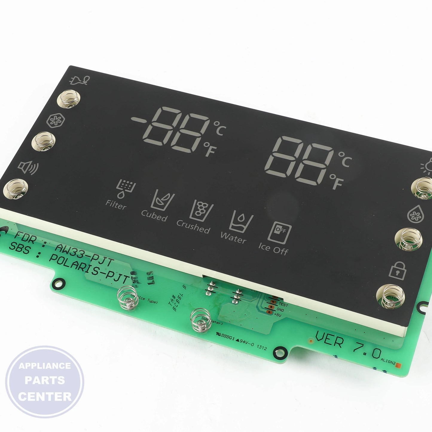 SAM Refrigerator ASSY PCB KIT LED;LED TOUCH DISPLAY,POLAR DA92-00197A - Installation in specific model showing key mounting points