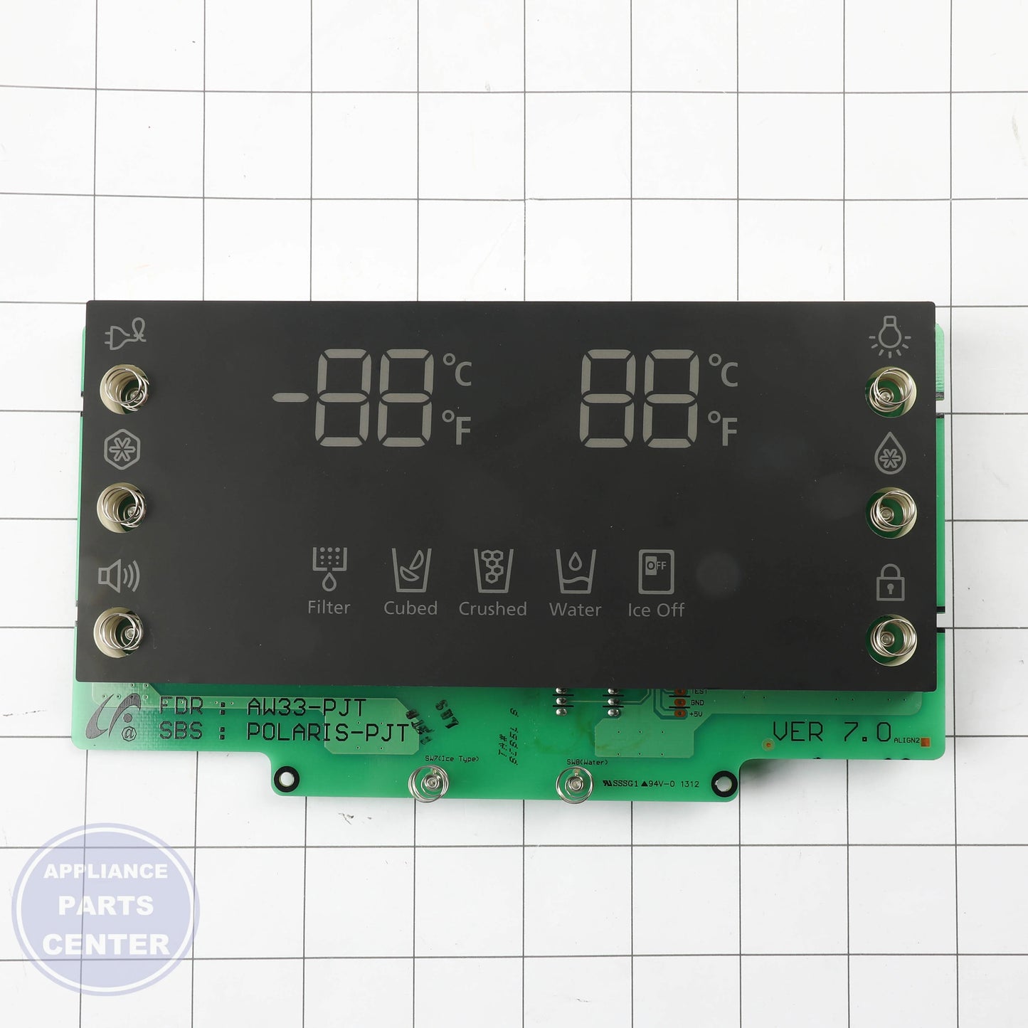 SAM Refrigerator ASSY PCB KIT LED;LED TOUCH DISPLAY,POLAR DA92-00197A - Installation in specific model showing key mounting points