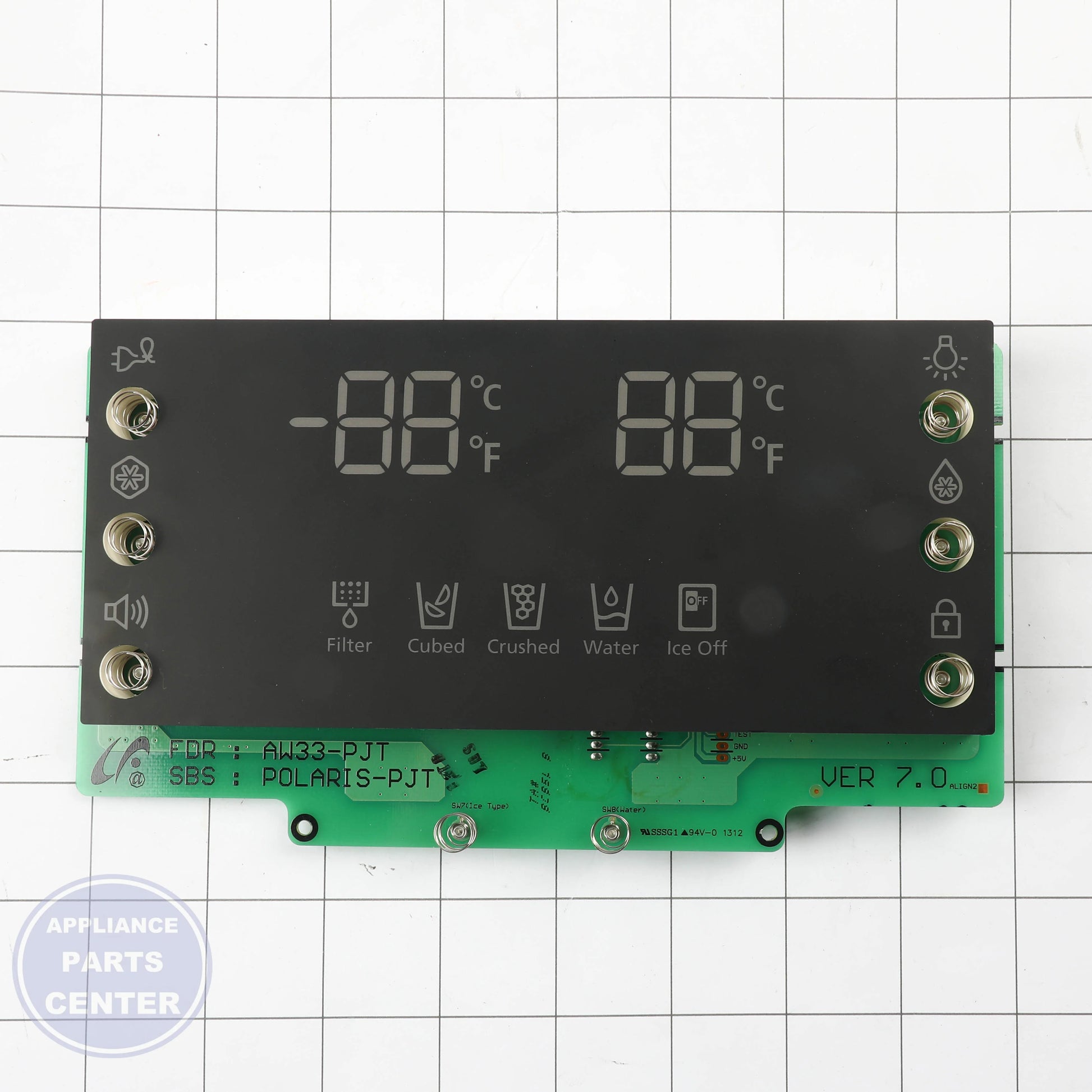 SAM Refrigerator ASSY PCB KIT LED;LED TOUCH DISPLAY,POLAR DA92-00197A - Installation in specific model showing key mounting points