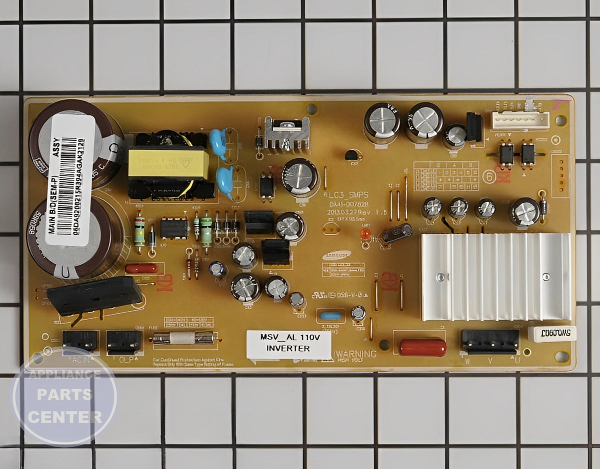 Samsung Refrigerator Inverter Board DA92-00215R - Main view showing energy-efficient design for various Samsung models