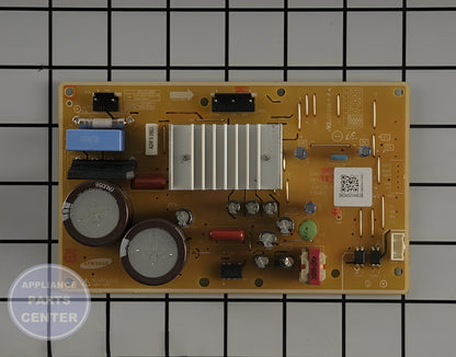 SAMSUNG REFRIGERATOR INVERTER PCB ASSEMBLY DA92-00483B - Main view showing energy-saving features for various Samsung models