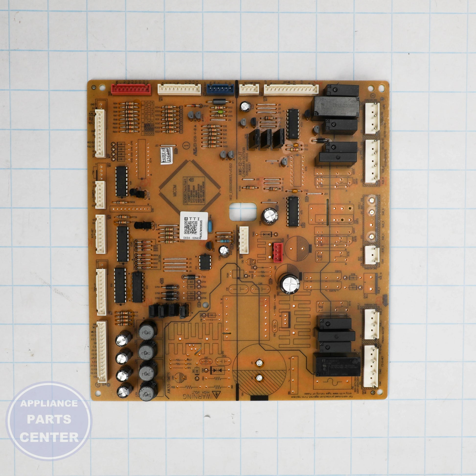 ASSY PCB EEPROM DA94-02663B - Side view with precise measurements