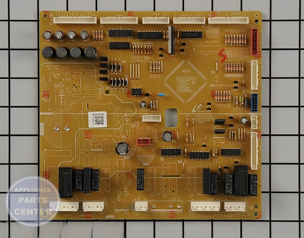 SAMSUNG REFRIGERATOR MAIN PCB ASSEMBLY DA94-02680A - Main view showing advanced circuitry for SMG Refrigerator models