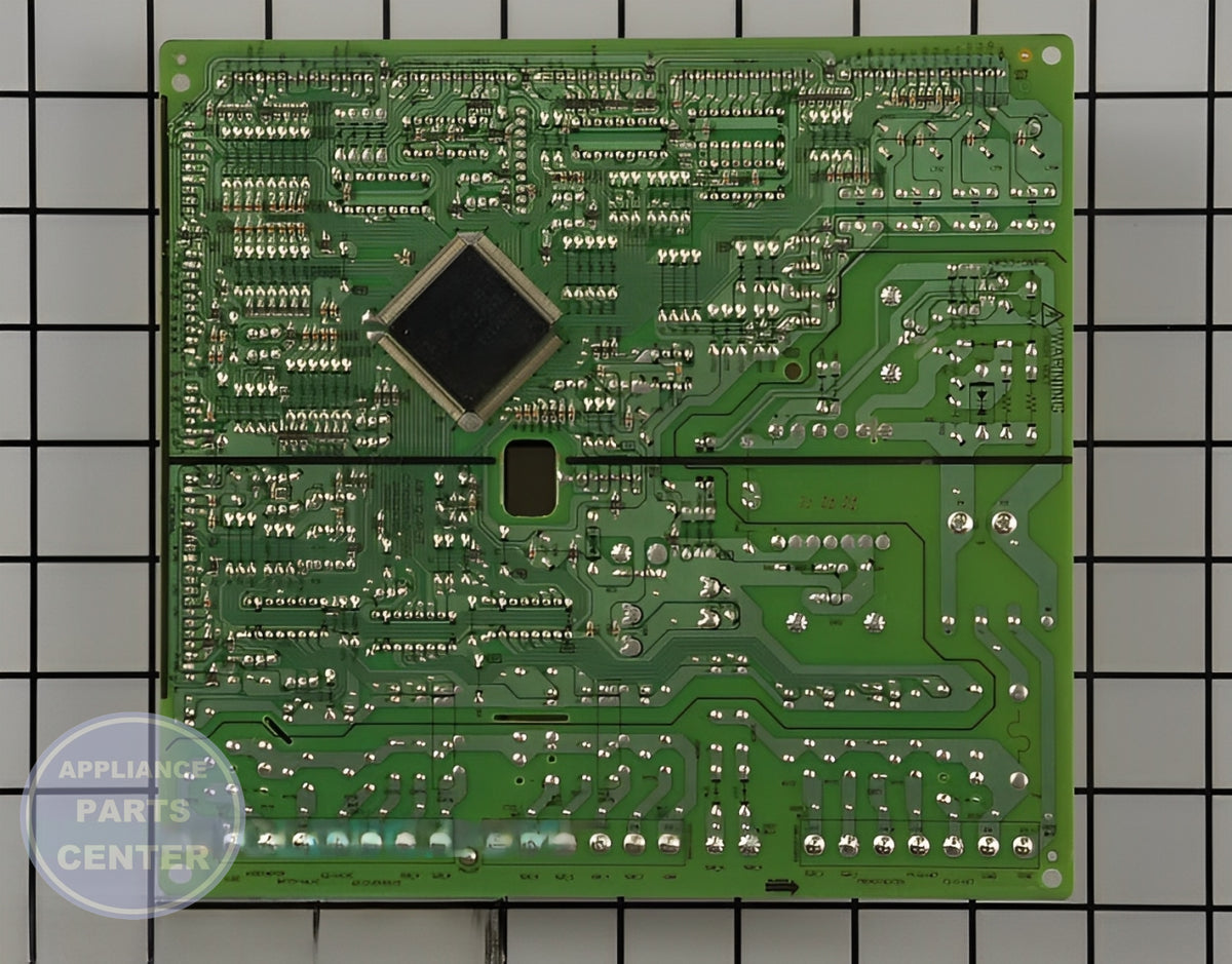 SAMSUNG REFRIGERATOR MAIN PCB ASSEMBLY DA94-02680A - Detailed view of high-quality circuit board and timer assembly